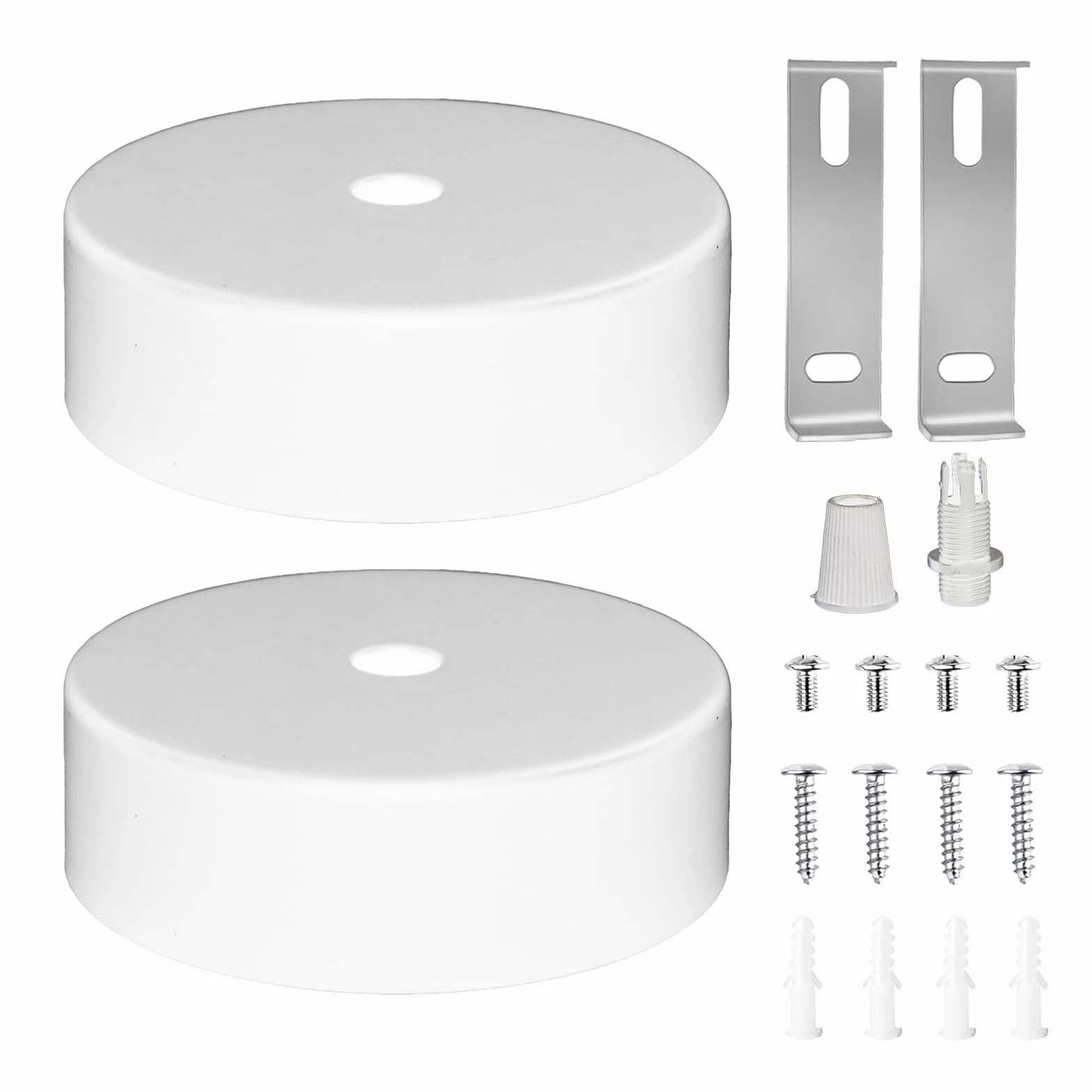Rosetón Lampara Techo Blanco 80 x 25 mm Metálico 2 Piezas