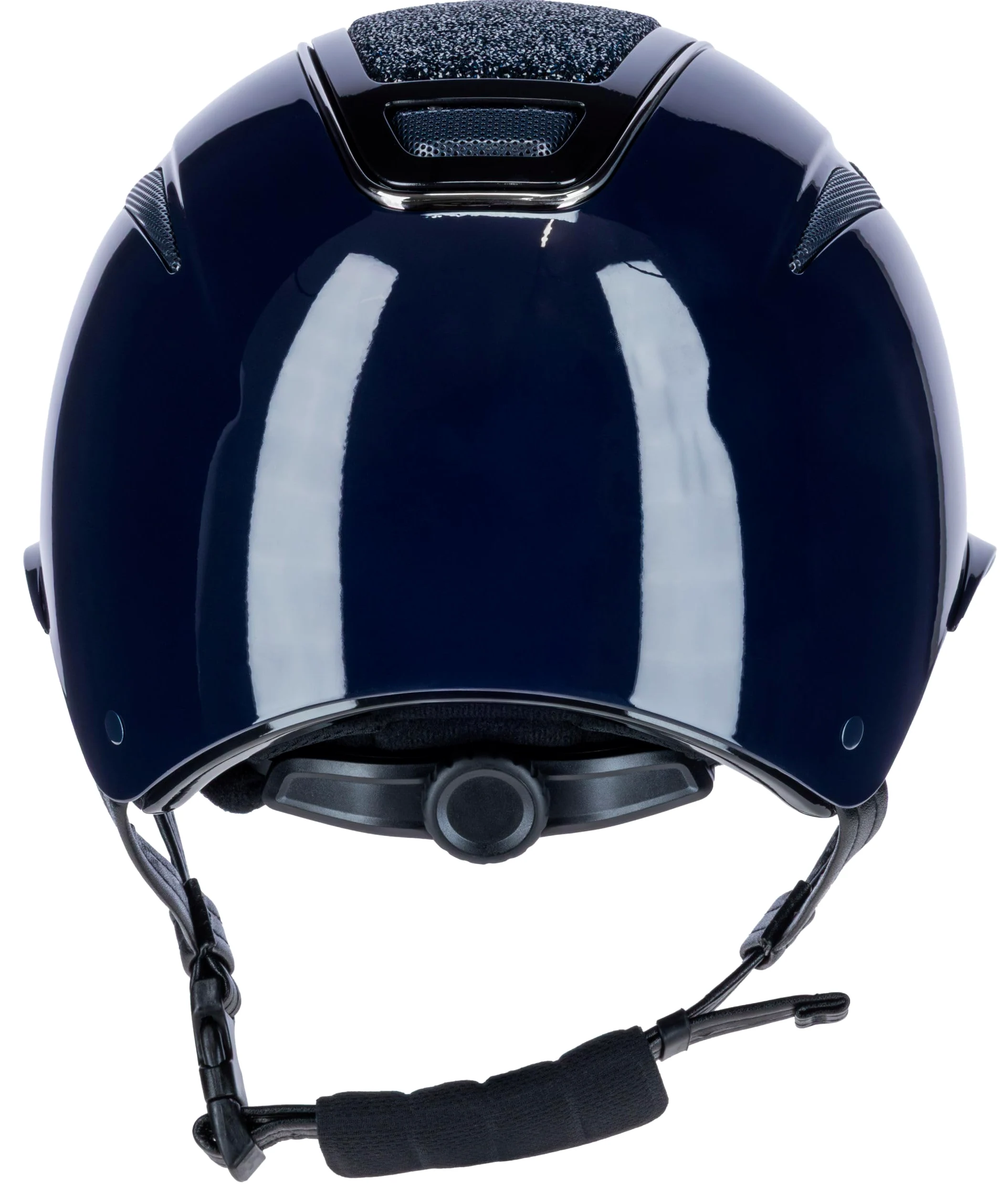 Covalliero Elite Polo - Casco de equitación para mujer, color azul lacado, circunferencia de la cabeza 56-58 cm, antigolpes, con visera de polo, con sistema de disco, color azul