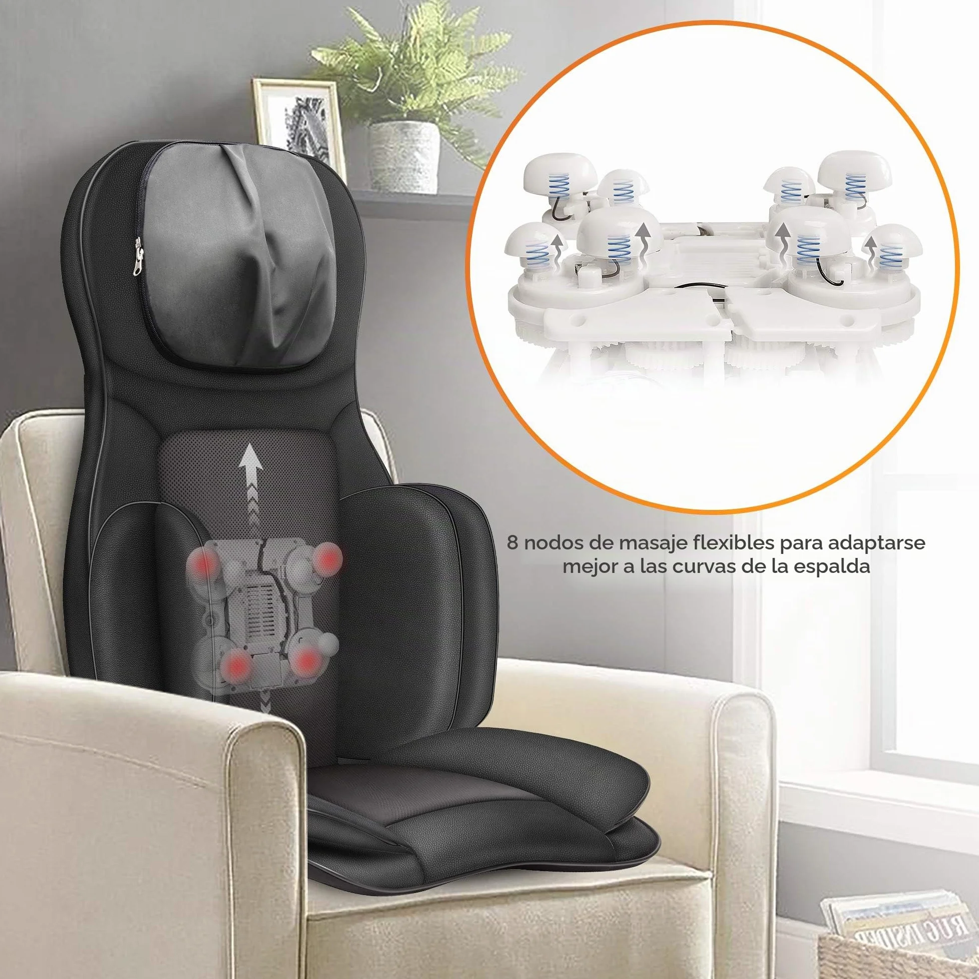 Snailax Asiento de Masaje Shiatsu con Calor, Cojín de Masaje 4D, Masajeador Eléctrico de Cuerpo Completo para Espalda y Cuello