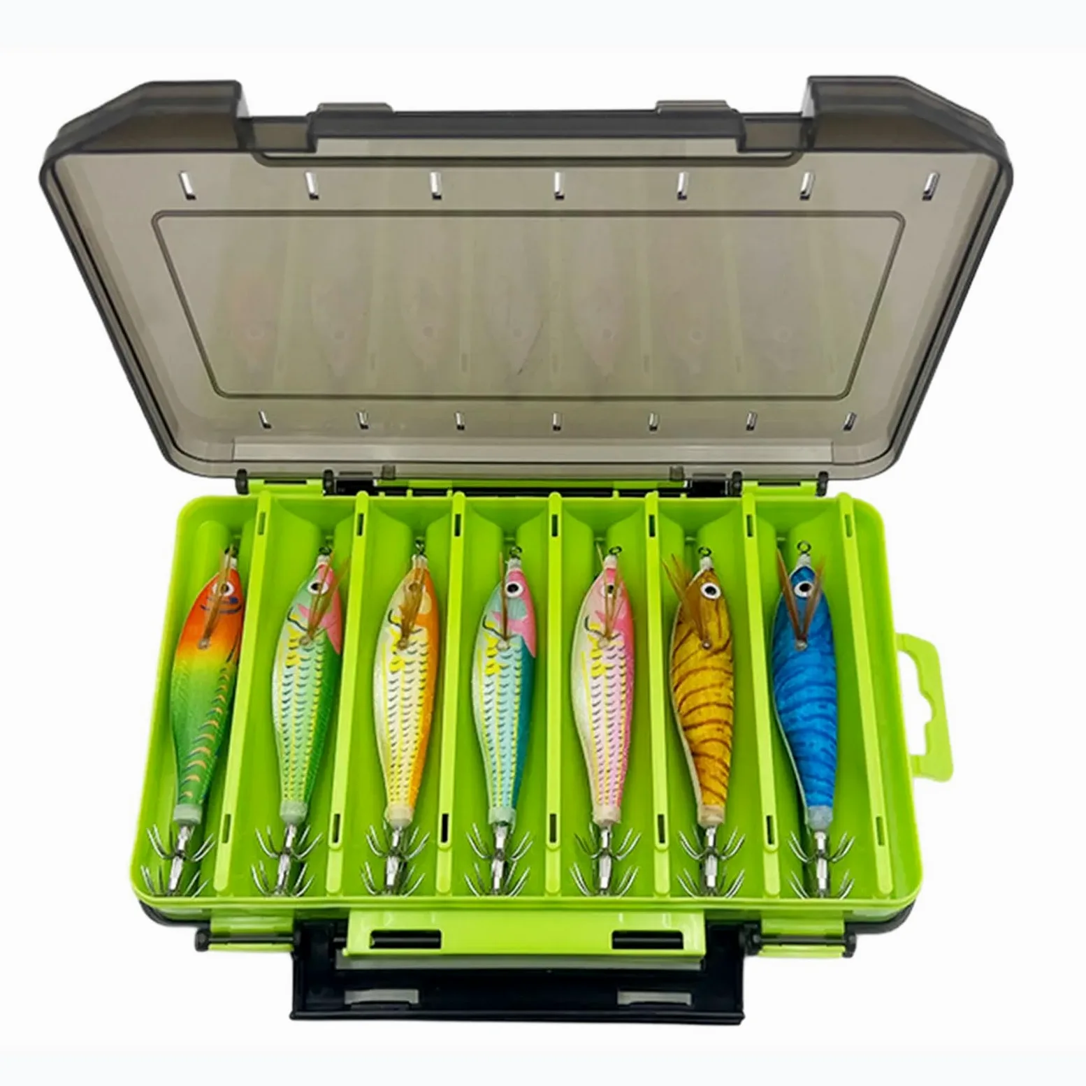 14 Unids Pesca Calamar Señuelo Gancho Calamar Jigging Gancho Camarón Jigs Señuelos de Pesca para Agua Salada y Agua Dulce Cebos Artificiales Duraderos para Pulpos