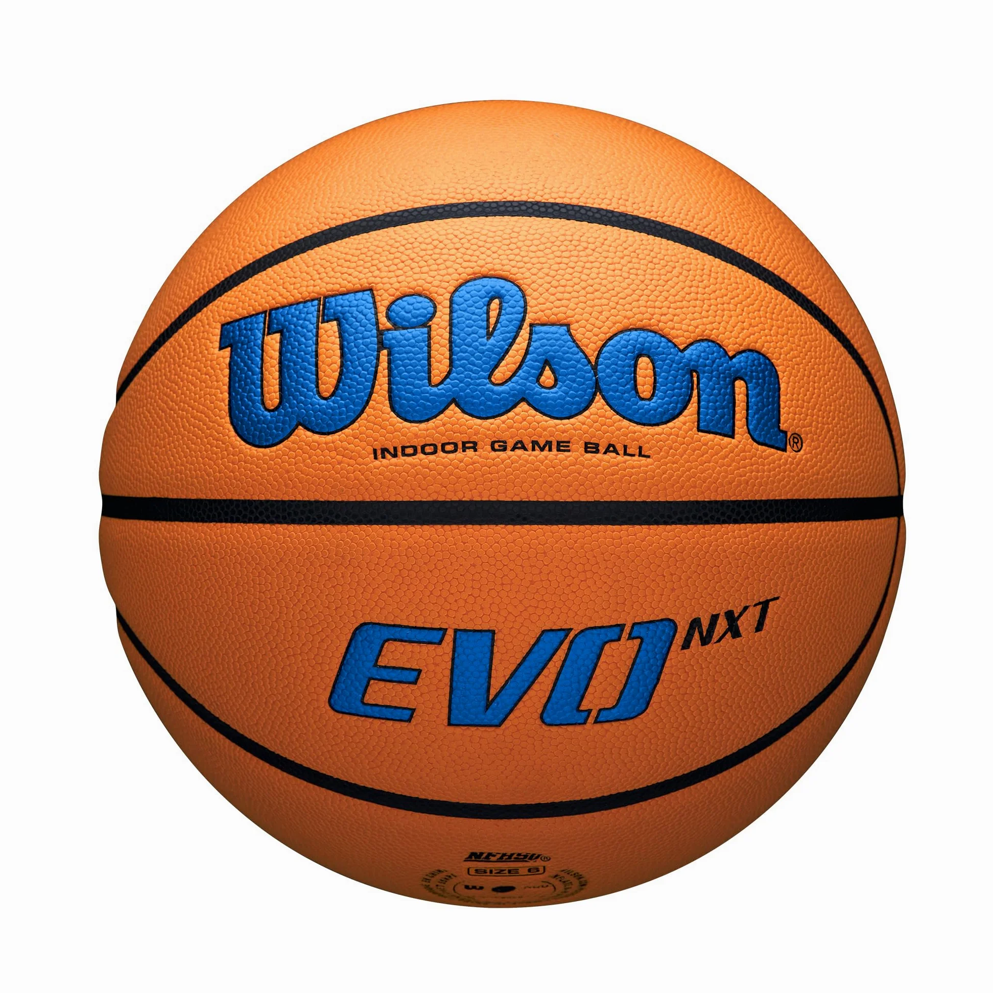 Wilson NCAA EVO NXT Official Indoor Game Basketballs - Sizes 6 and 7