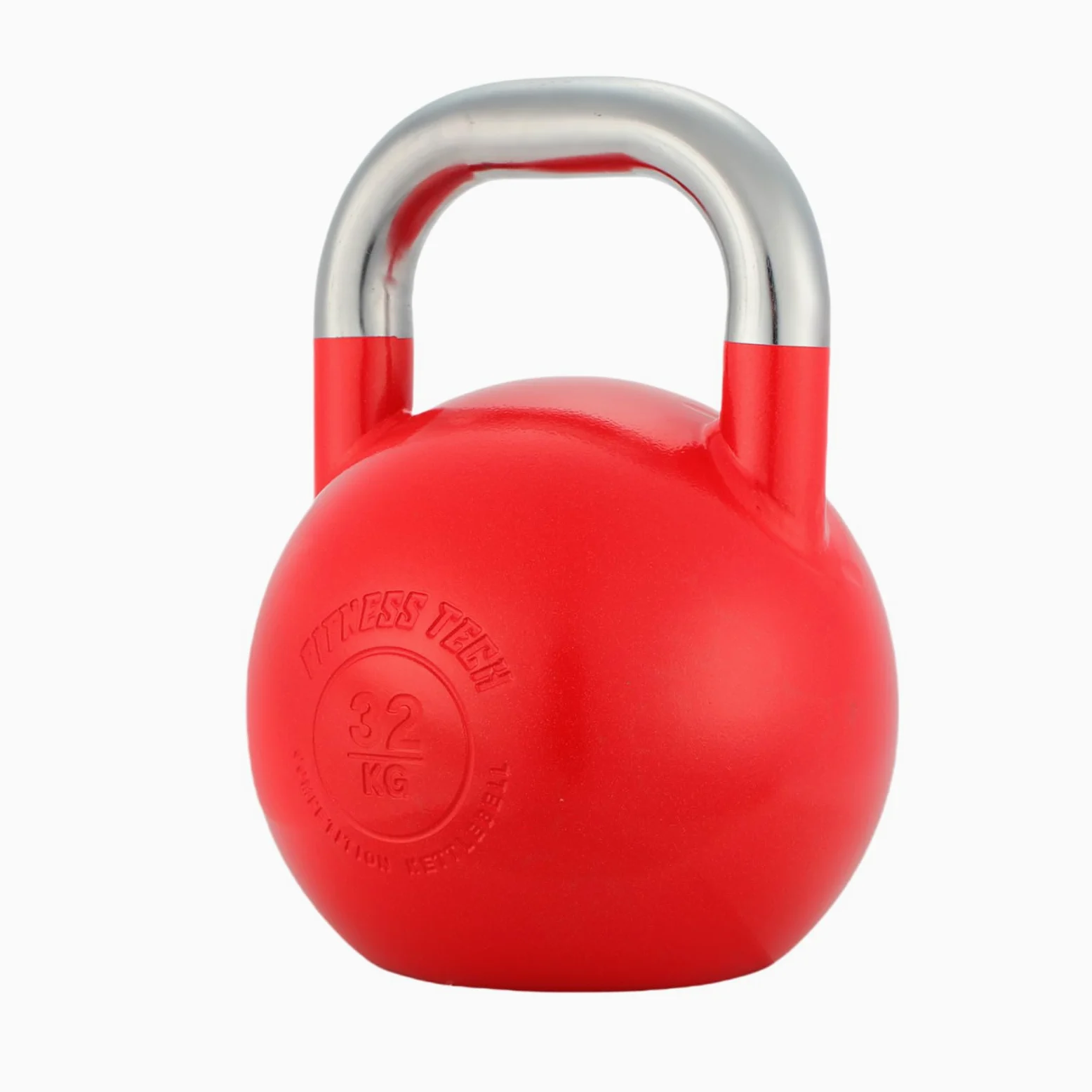 Kettlebell Competición Fitness Tech 4–32 kg – Pesa Rusa Profesional de Acero – Tamaño Uniforme – Cross Training, Fuerza y Entrenamiento Funcional (32 kg)