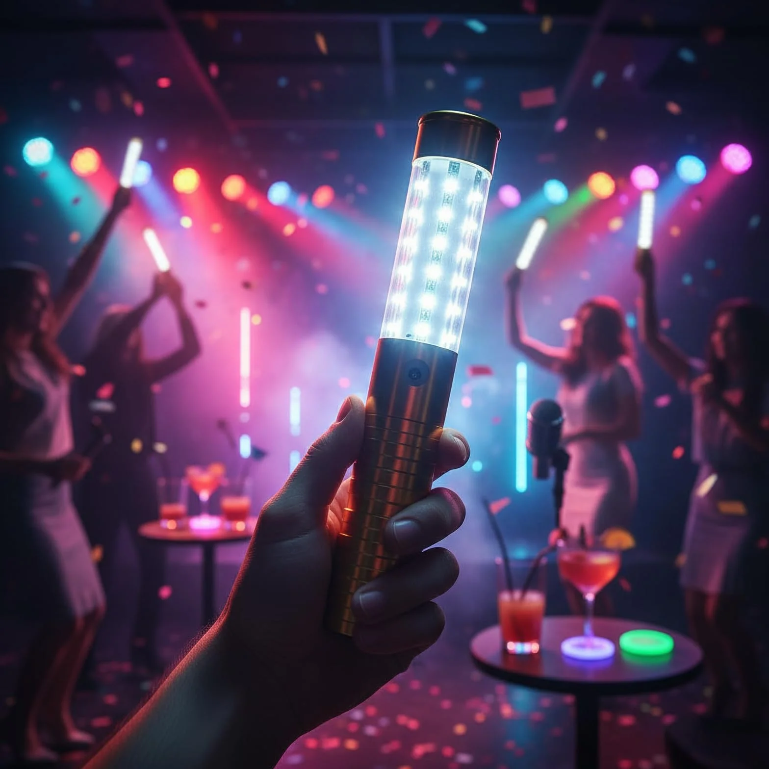 ACMHNC Luces Estroboscópicas LED USB Recargable 1800 mAh Bastón Luminoso Barras Luminosas Fiestas
