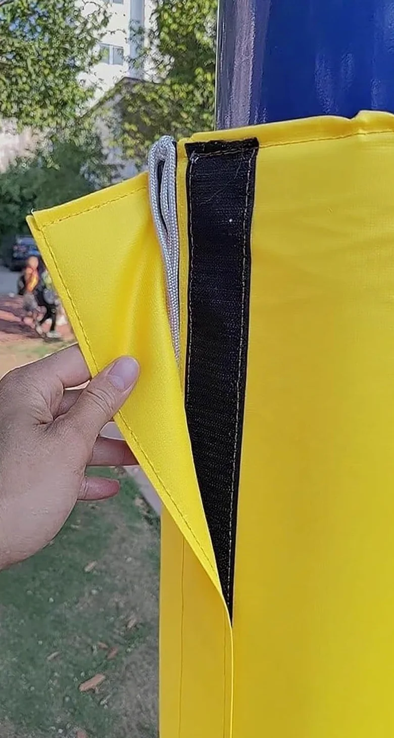 Acolchado de poste para poste de metal, almohadillas protectoras redondas de 6 pies con cremallera para parque infantil, sótano o toldo, protección de aro de baloncesto resistente