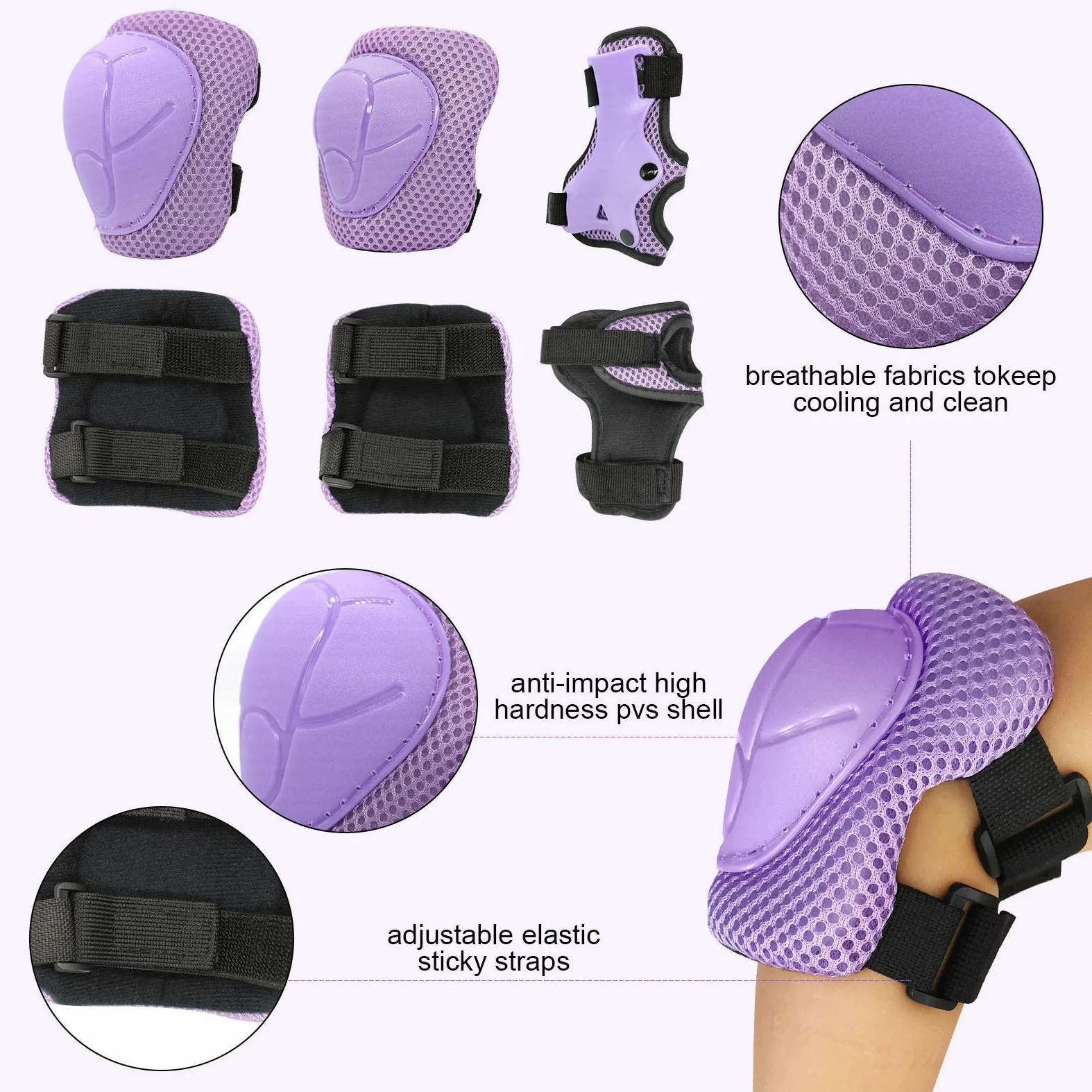 Juego de almohadillas para casco para niños, ajustable, para patineta, bicicleta, rodilleras y coderas, muñequeras de 5 a 8 años, juego de equipo de protección para niñas, niños, bicicleta,