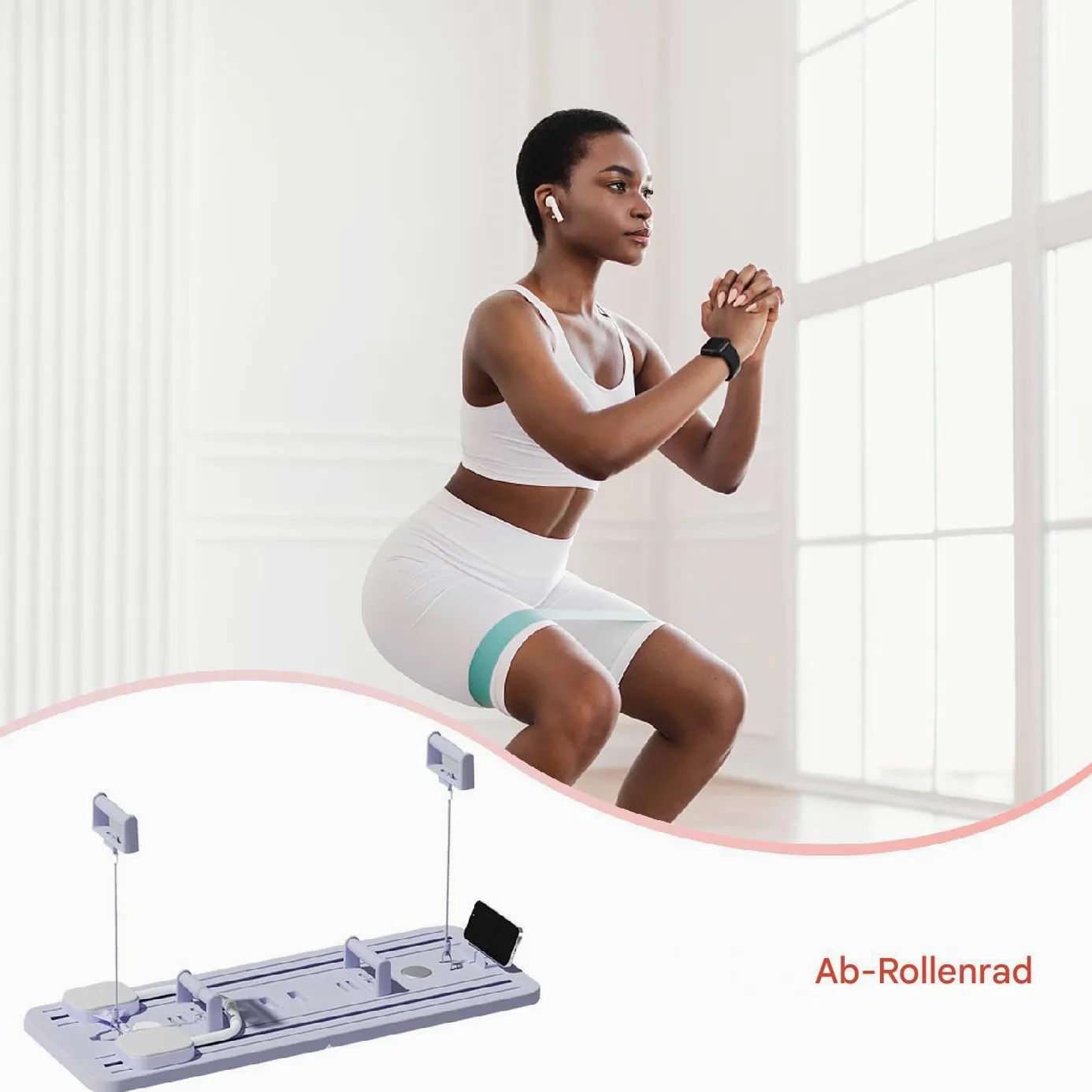 Tabla de pilates portátil – Dispositivo de entrenamiento, tabla de fitness – para apartamento, hotel, gimnasio, salón, hogar, interior, lugar de trabajo, garaje