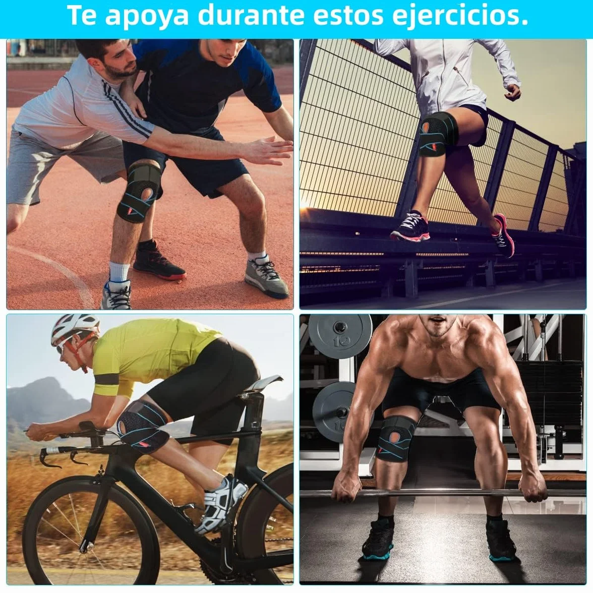 Rodillera de Neopreno con Silicona Ajustable para Deportiva Crossfit Unisex 1 Articulo