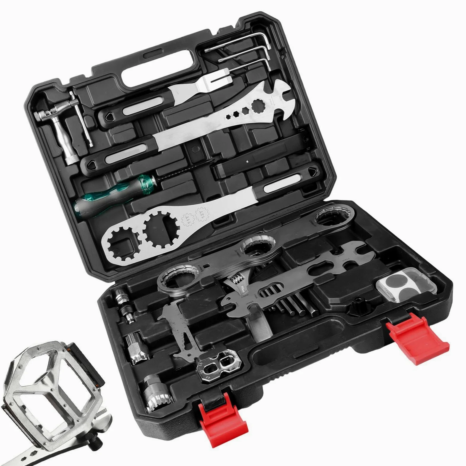 Kit De Herramientas Para Bicicleta Llave De Mantenimiento Resistente Con | Herramientas Bicicleta Para Cadena, Freno, Sillín, Neumático, Taller Y Garaje