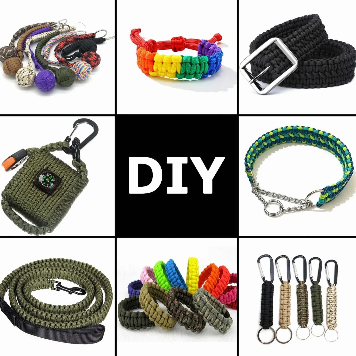Paracord - Cuerda de paracaídas de 320 libras de diámetro de 2,7 mm - 5 hebras - 100 pies 200 pies, cuerda de paracaídas para camping, senderismo, pesca, al aire libre y bricolaje