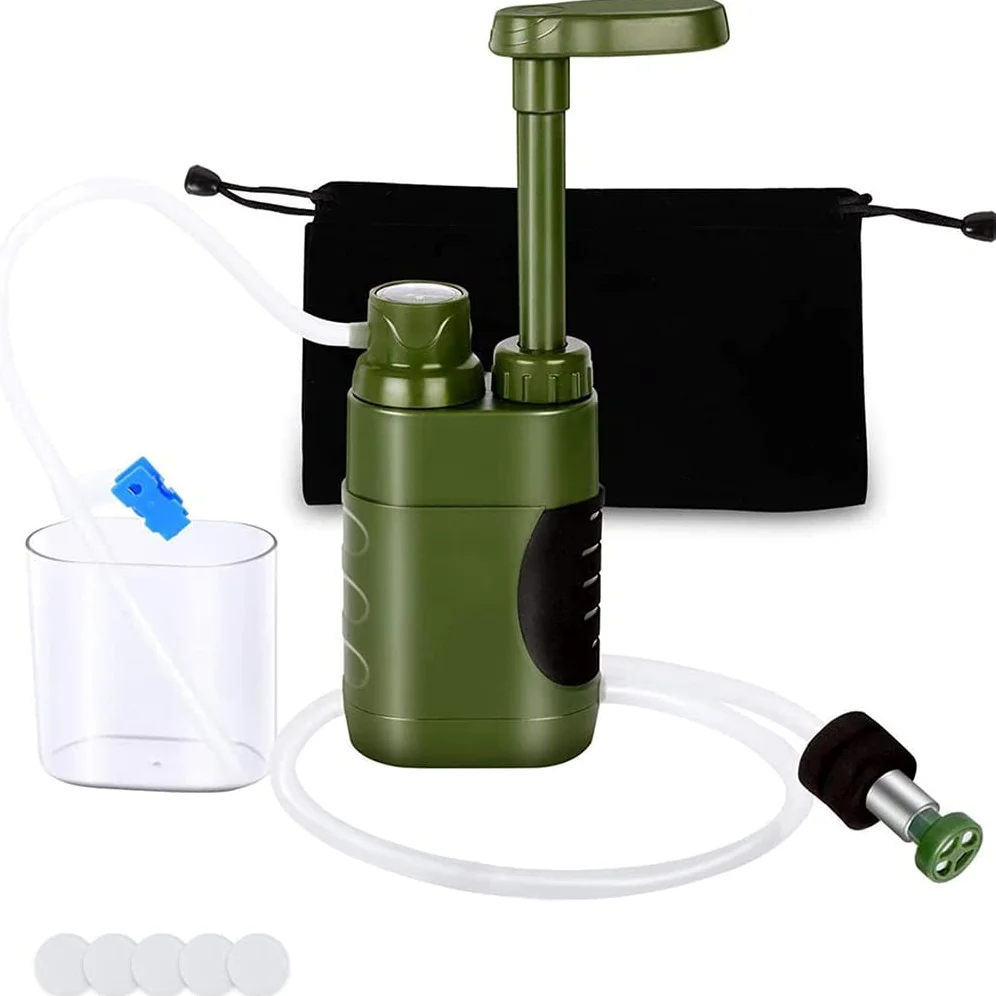 Filtro de Agua Personal Portátil Mini, Purificador Agua Emergencia, Purificadores Agua Portátiles para Senderismo, Acampada, Prevención de Crisis Y Emergencias