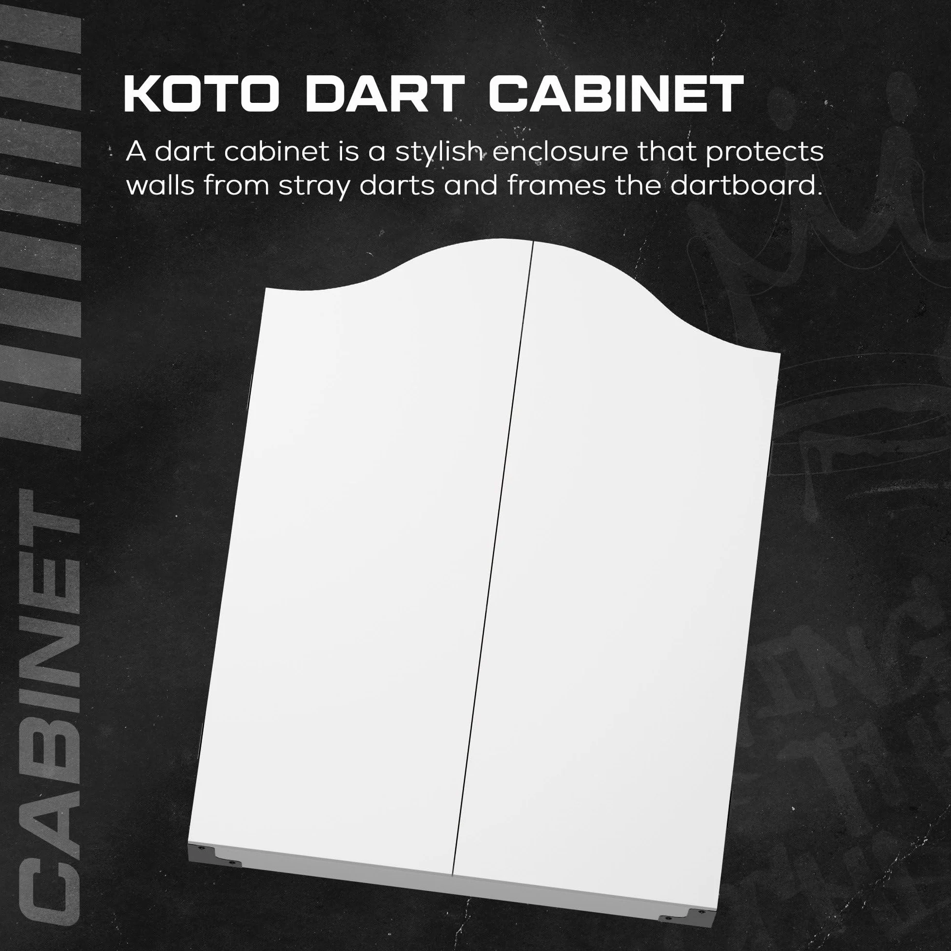 KOTO - Gabinete de Dardos Blanco Plain, Almacenamiento Práctico para Dardos en Casa, con Whiteboards para Llevar la Puntuación