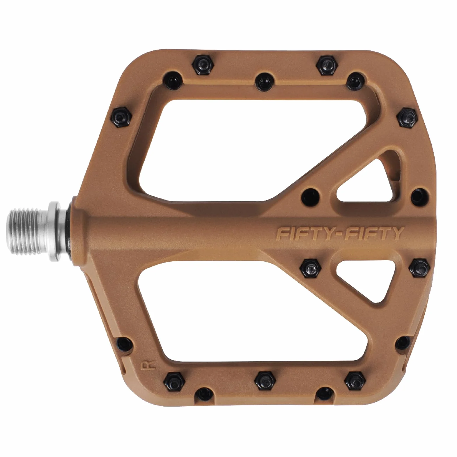 FIFTY-FIFTY Pedales de Bicicleta de Montaña, Pedales Planos Antideslizantes | Pedales para Bicicletas de 9/16", Compuesto de Nailon, Ligeros y con Plataforma Plana Ancha, Fácil de Colocar