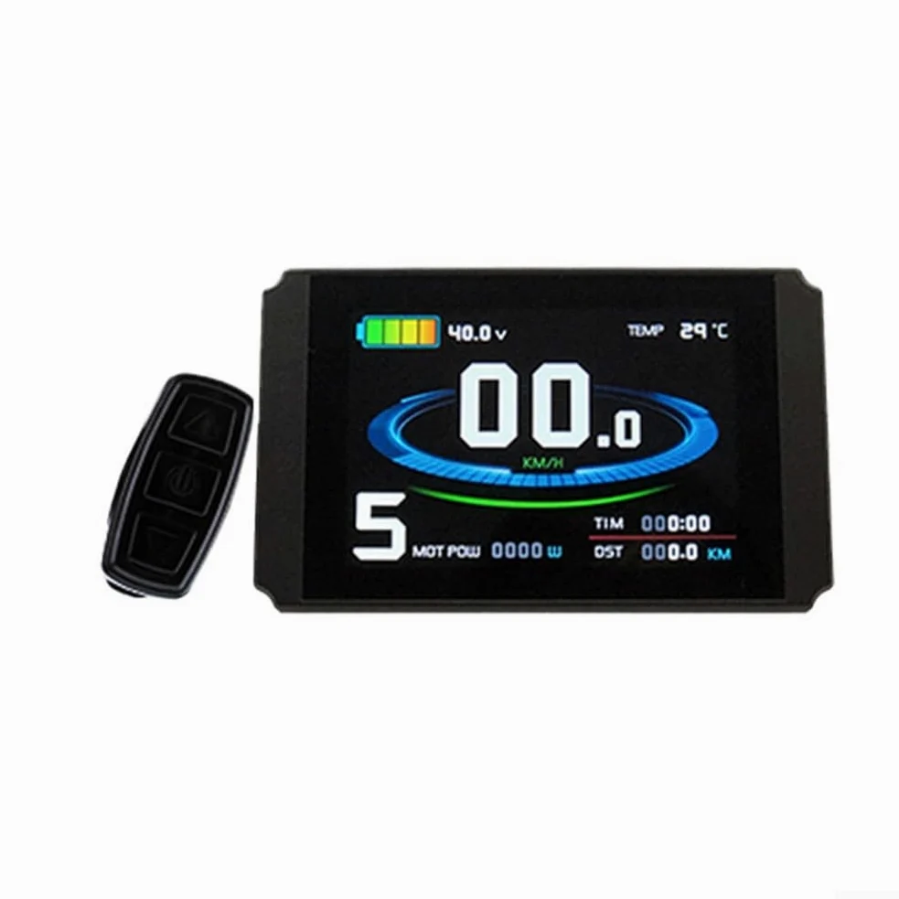 Para kt LCD8H Pantalla de bicicleta eléctrica 24V 36V 48V con carga USB, pantalla colorida Conector SM E-Bicycle Velocidad de computadora Diagnóstico de fallos de kilometraje para montar