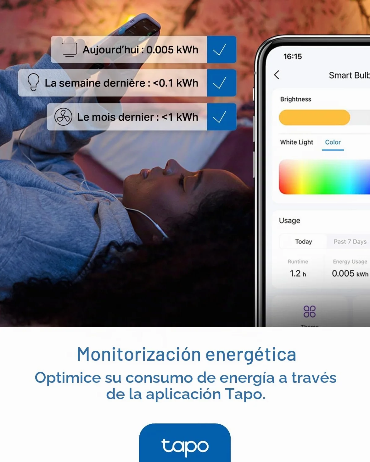 Tapo L430P Bombilla WiFi Smart P45 E14 470 lúmenes regulable compatible con Alexa Google Assistant