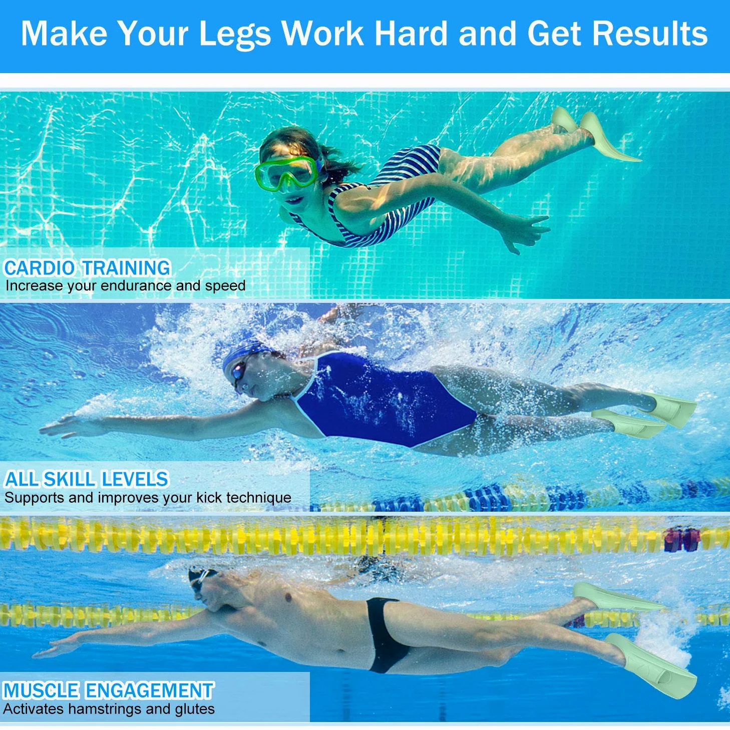 Gintenco Aletas de Buceo, Aletas de Snorkel para Hombres y Mujeres,Freediving y Pesca submarina, Unisex Adulto