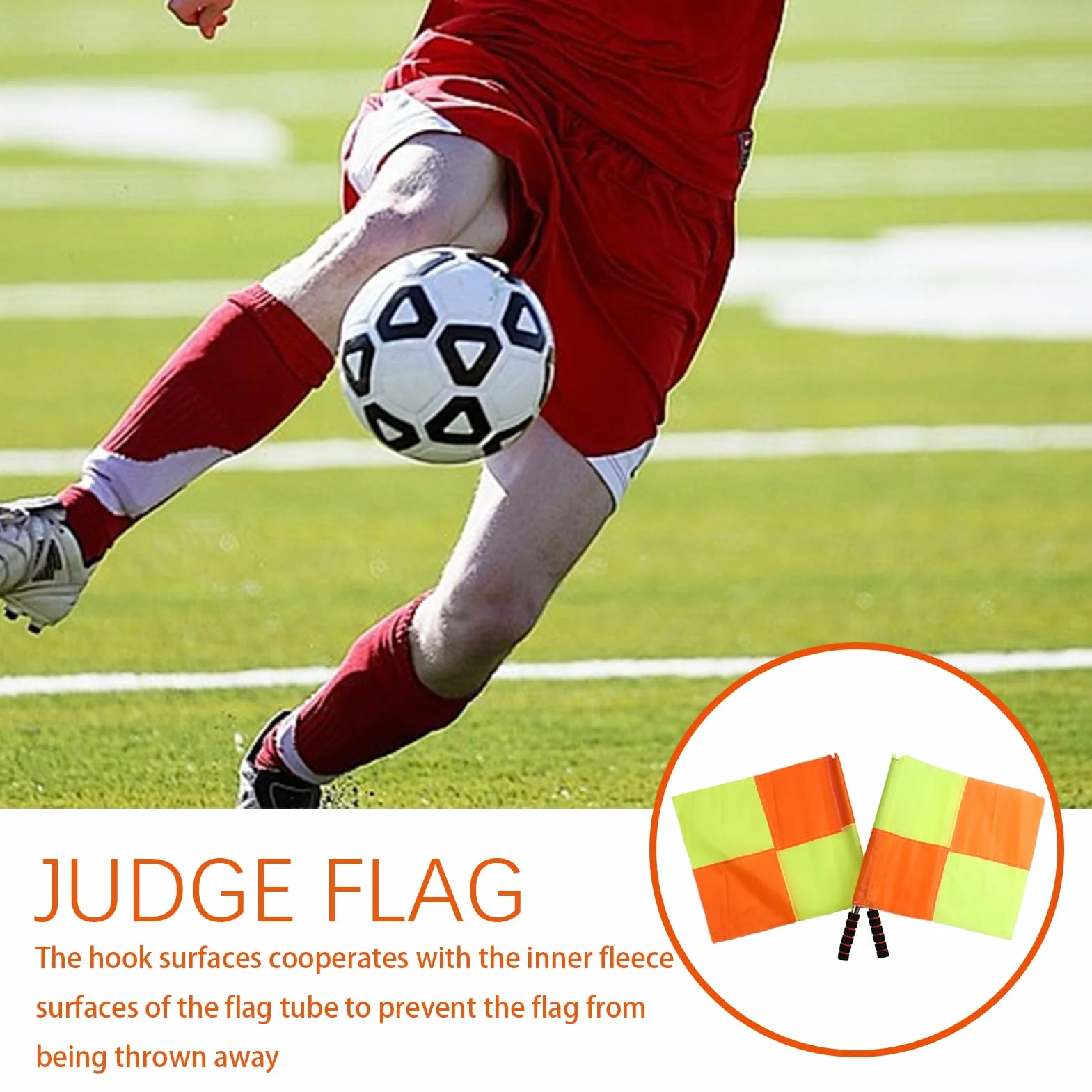 Banderas de Árbitro para Vóleibol | Juego De 2 Banderines Para Jueces De Línea Y Voleibol - Naranja Y Amarillo, Mango Ergonómico Para Equipo De Entrenamiento De Fútbol En Partidos
