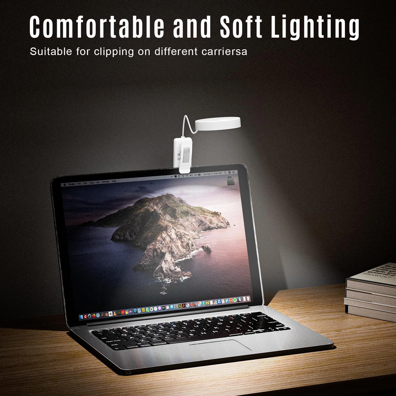 LQWELL 31 LED Luz de Lectura Recargable USB, 3 Temperaturas de Color, Atenuación Continua, Ángulo Flexible 360° Blanco