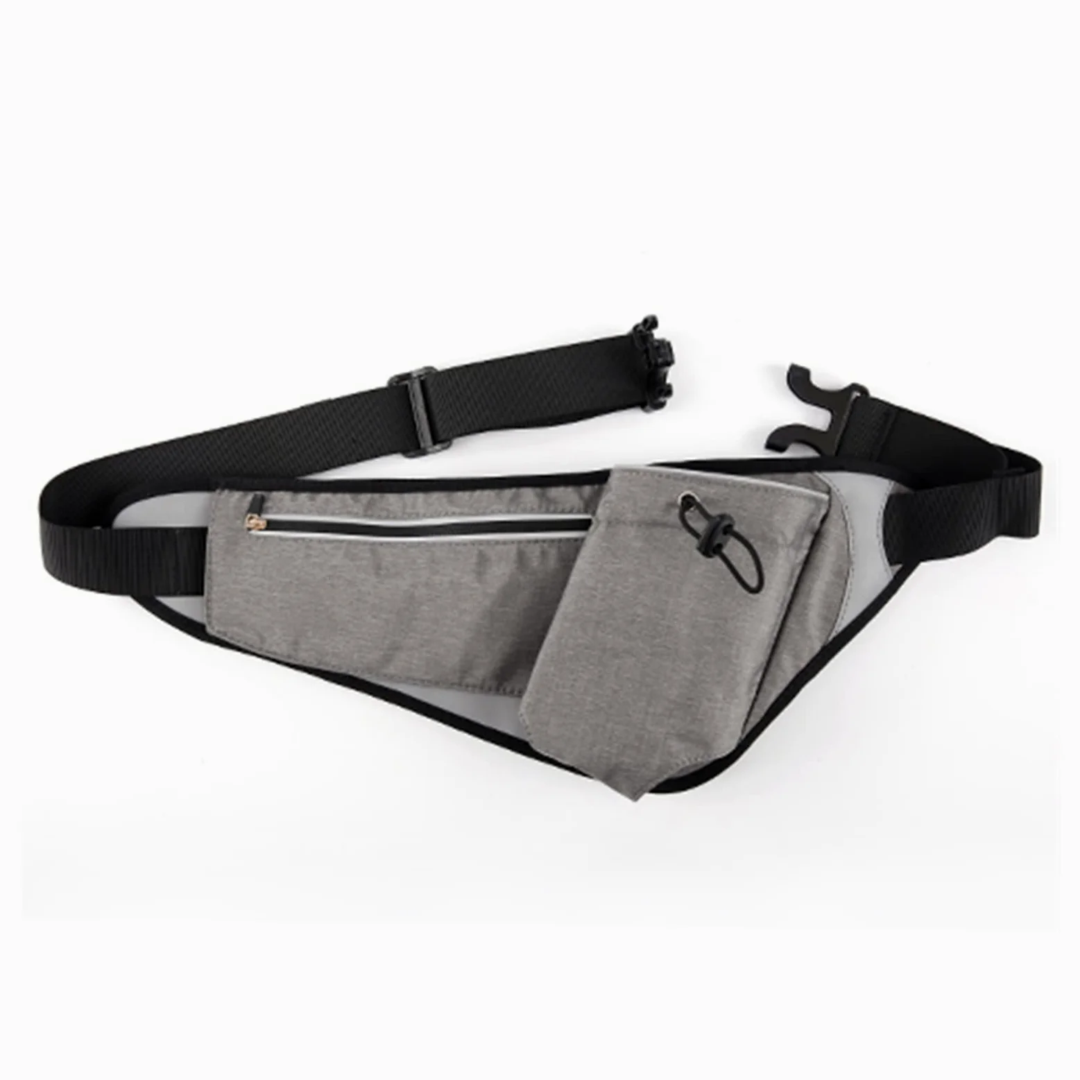 Bolsa de cinturón de Almacenamiento de Dos Capas Bolsas for el Cofre de Cuerpo Cruzado Mujeres for el teléfono Impermeable Bolsa de Cintura Reflectante Fanny Pack (Color : A Gray)