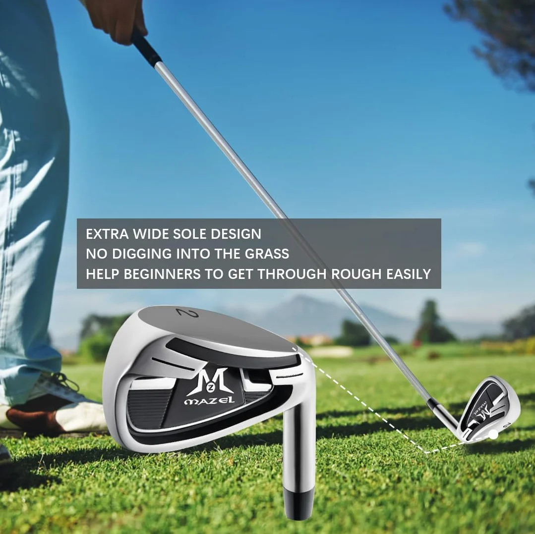 MAZEL WM-X3 Golf Single Iron Club 1,2,3, 4,5,6,7,8,9, P, S, eje de acero inoxidable premium, cara fresada CNC para más giro