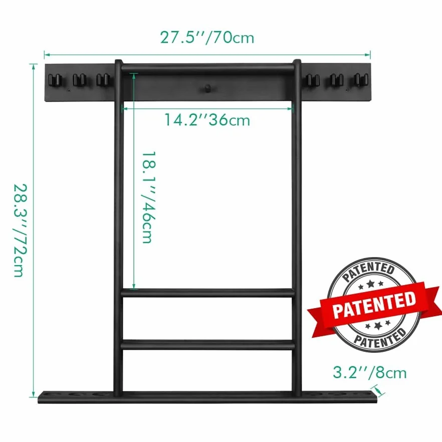 XCSOURCE Soporte de pared para 6 tacos de billar con juego de bolas, madera de bambú