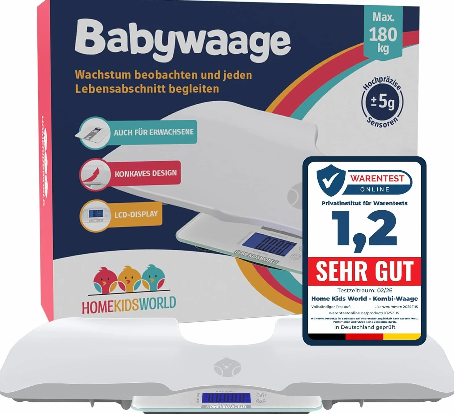 Báscula combinada para bebés y adultos HomeKidsWorld, digital 0-180 kg precisión 5 g