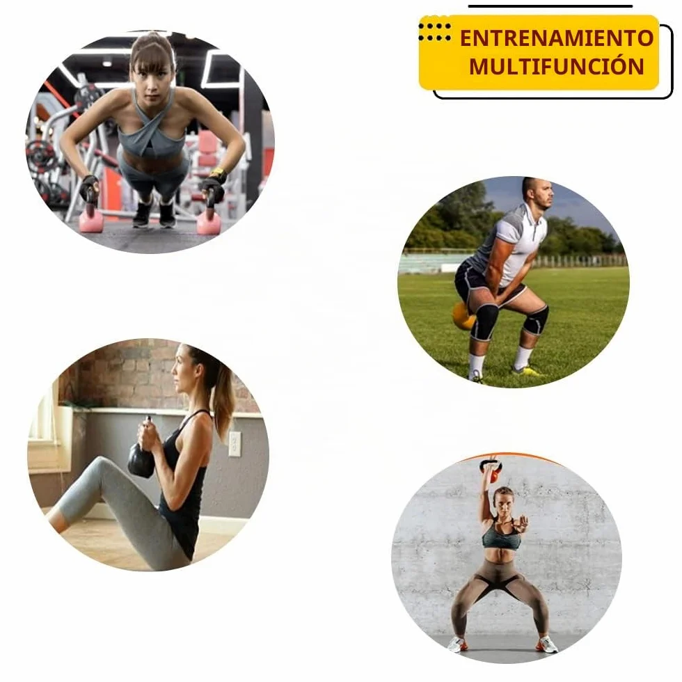 FFitness 20 Kg De Peso Ruso Para CrossFit, Hierro Fundido Para Entrenamiento En Casa Y Gimnasio, Resistencia Roja A Sentadillas