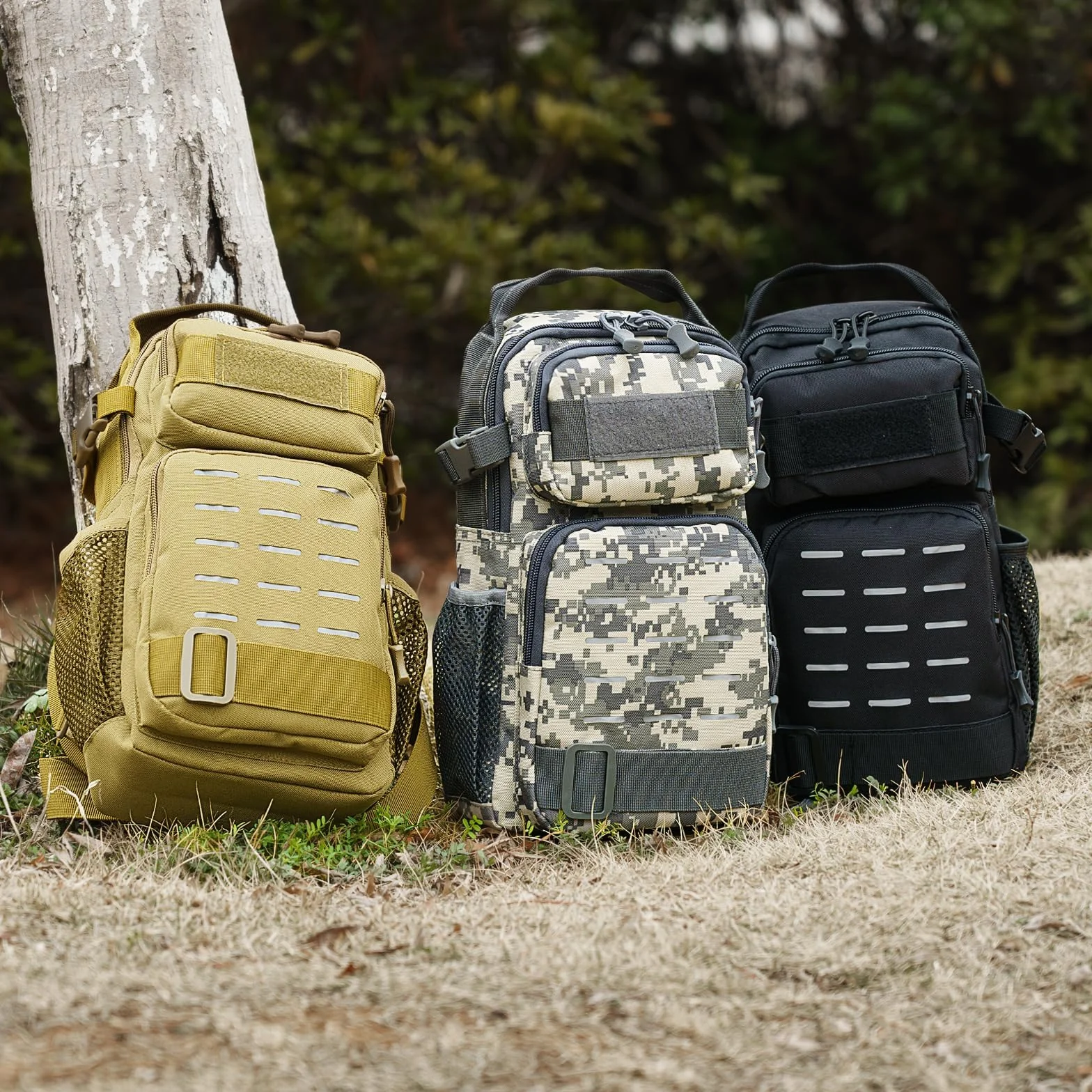 THKFISH Bolsa de Pesca Impermeable con Caja, Mochila y Bolsa de Hombro para Equipo, Camuflaje, Deportivo