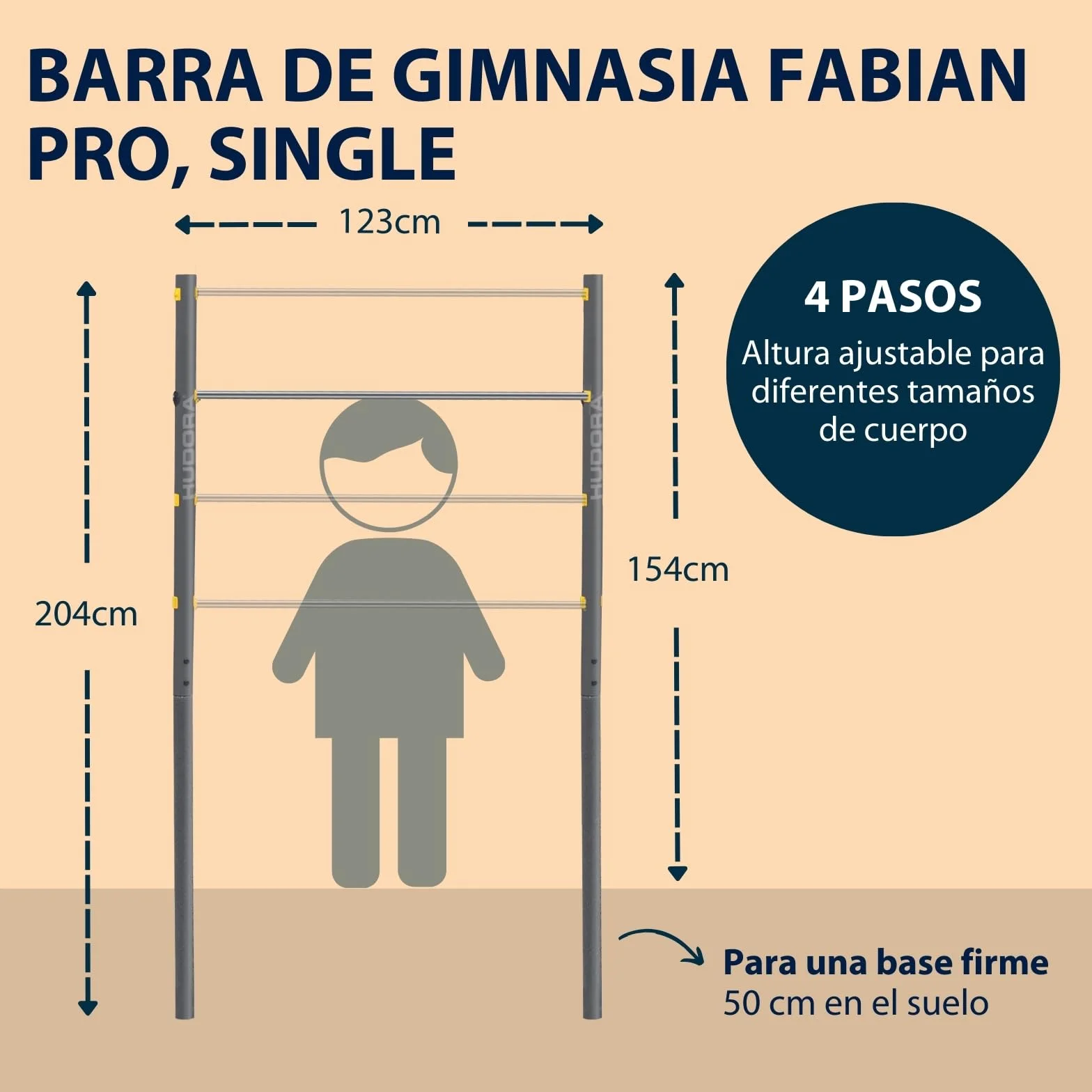 HUDORA Turnreck Fabian - barra alta para exterior - barra alta para el jardín - juego de trepa para niños y adolescentes - barra alta 100 kg peso usuario