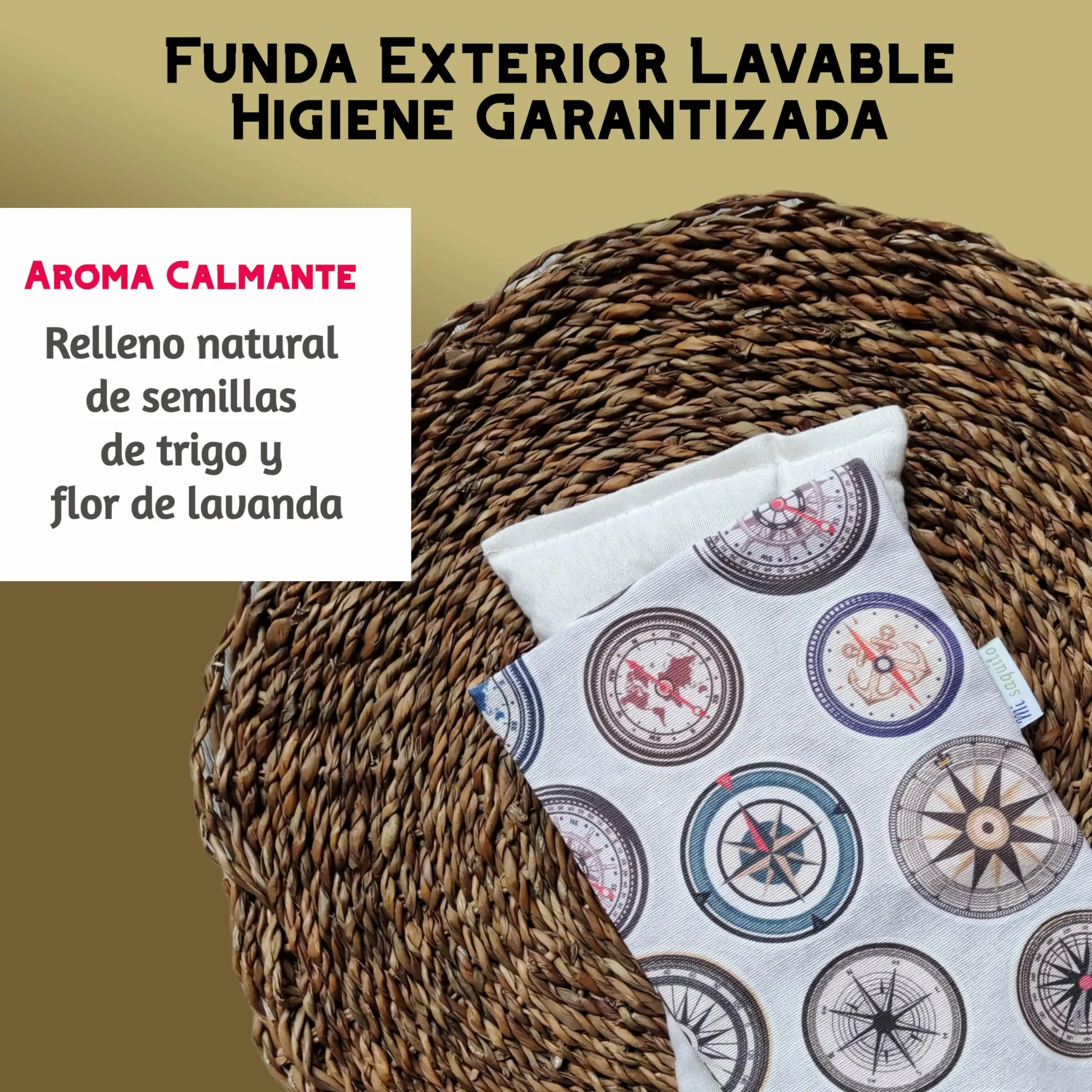 Saco Semillas Microondas 57x14 cm Funda Lavable - Bolsa Térmica Calor y Frío para Cuello Espalda