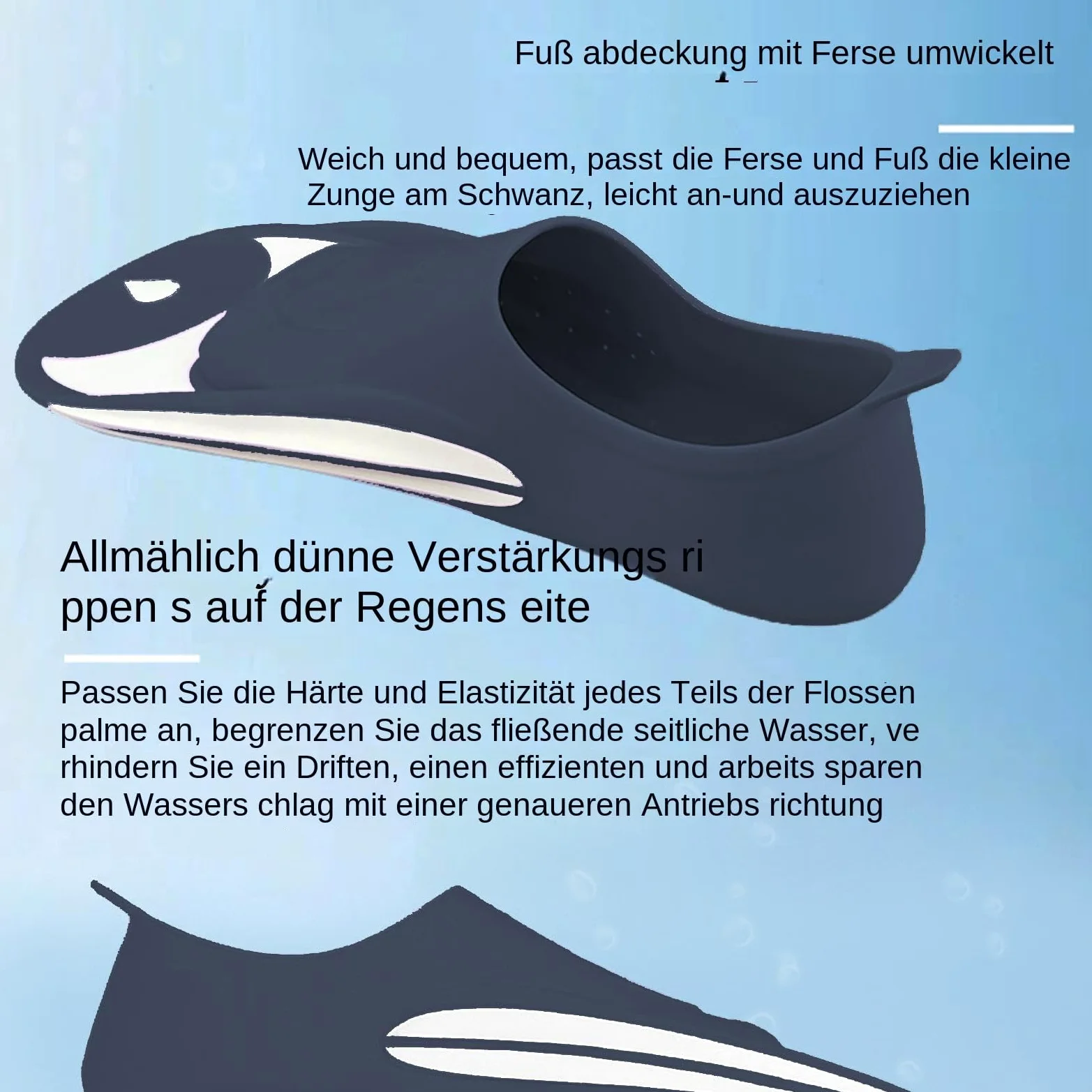 Aletas de natación – 15 pulgadas PP | Aletas de goma – Equipo de buceo de tacón corto para adultos y niños, ideal para esnórquel, buceo libre, buceo, natación, entrenamiento de playa y deportes