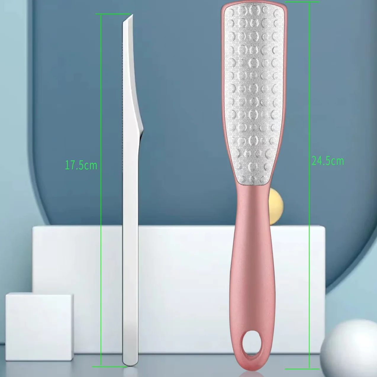 Lima de pie de acero inoxidable, corte láser de doble cara, impermeable y antioxidante
