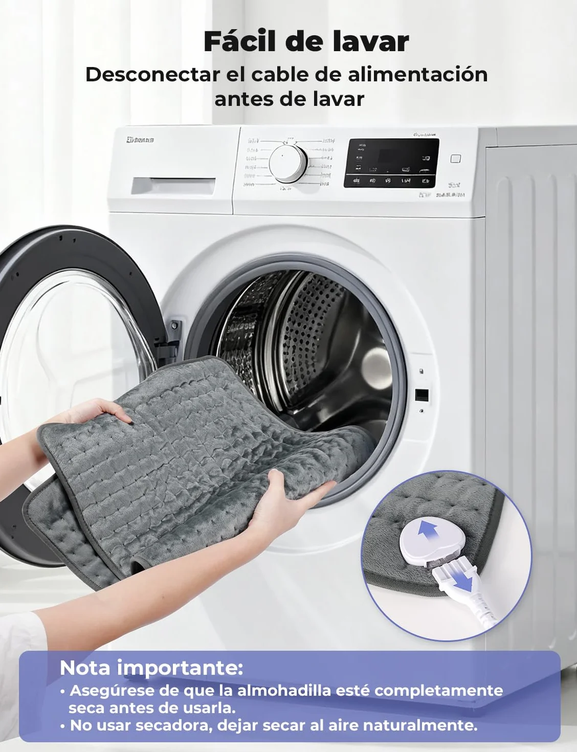 Manta Electrica 84x43 cm 6 Temperaturas 4 Configuraciones de Temporizador Calentamiento Rápido Lavable a Máquina Apagado Automático para Espalda Hombros Abdomen