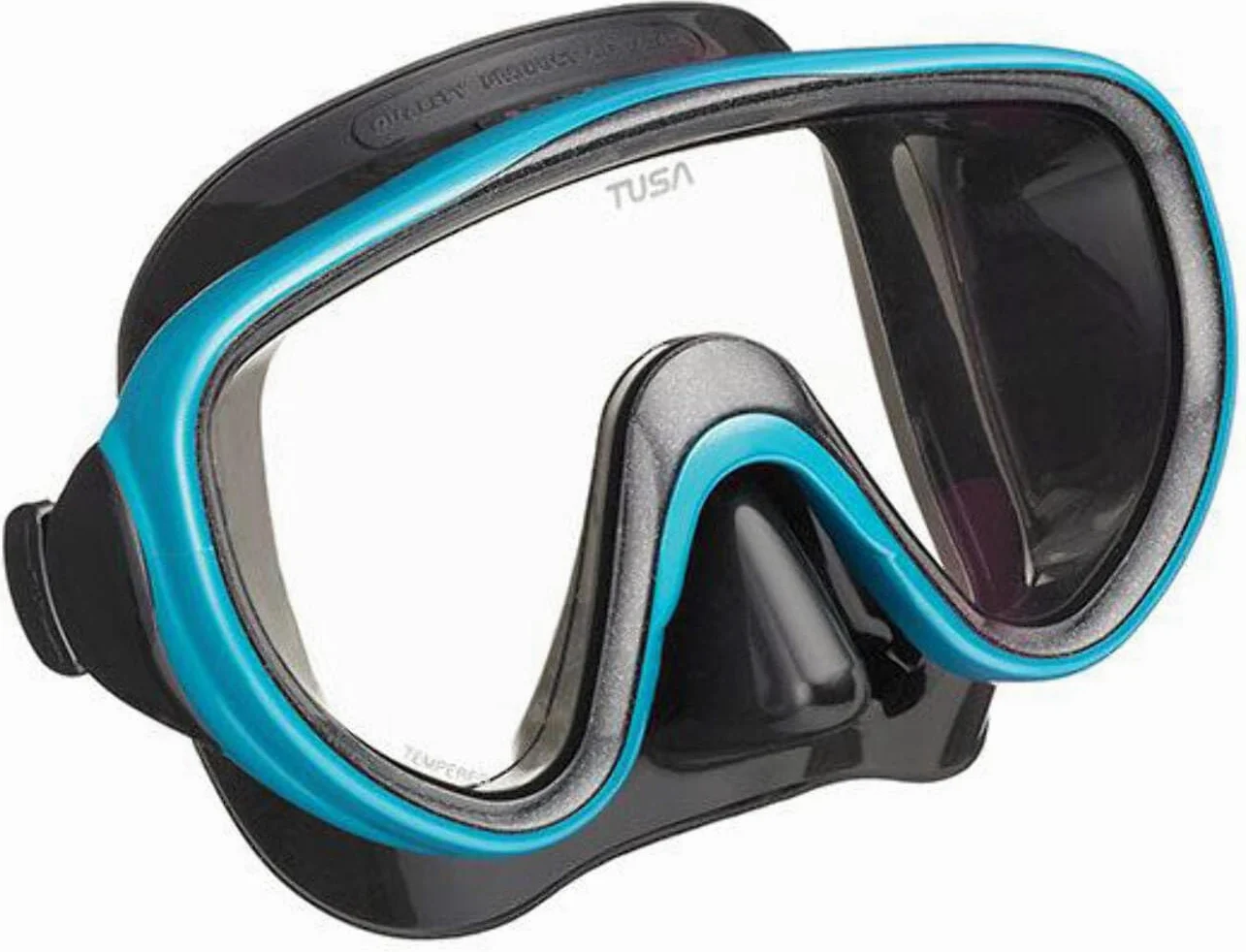 Tusa Sport Serene Dive Mask and Snorkel Set Adult Black Series (UC1625) Black/Fishtail Blue