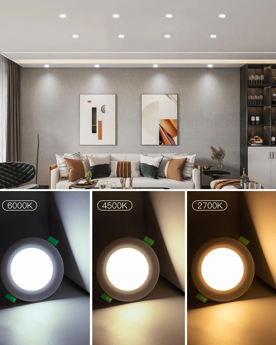 Foco LED empotrable IP44 7W 700lm 2700K-6000K ajustable blanco lote 10 unidades