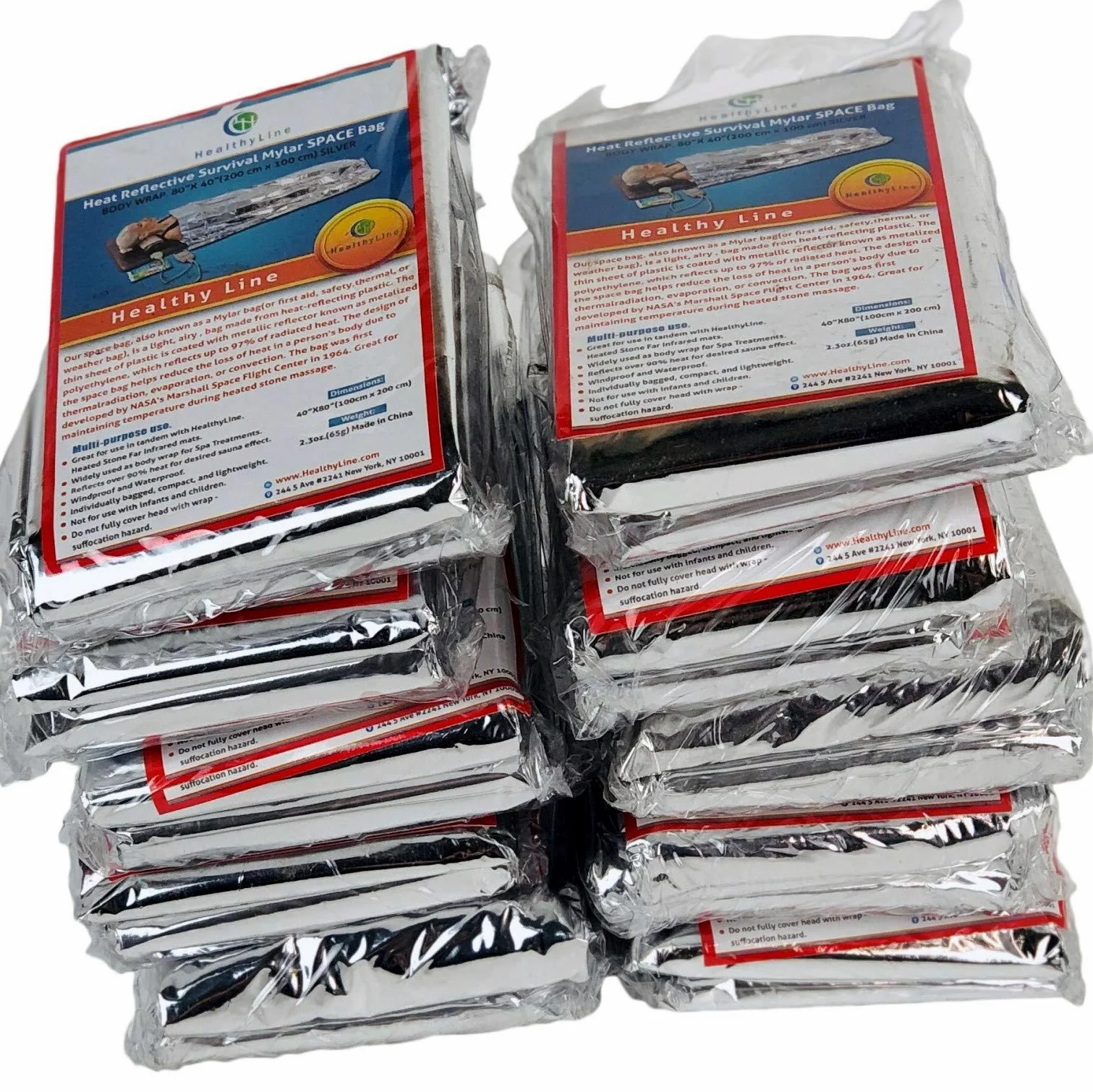 HealthyLine - Sacos de dormir térmicos de Mylar de emergencia (paquete de 10) para experiencia de sauna de desintoxicación y pérdida de peso, terapia de infrarrojos lejanos, retiene hasta el 97% del