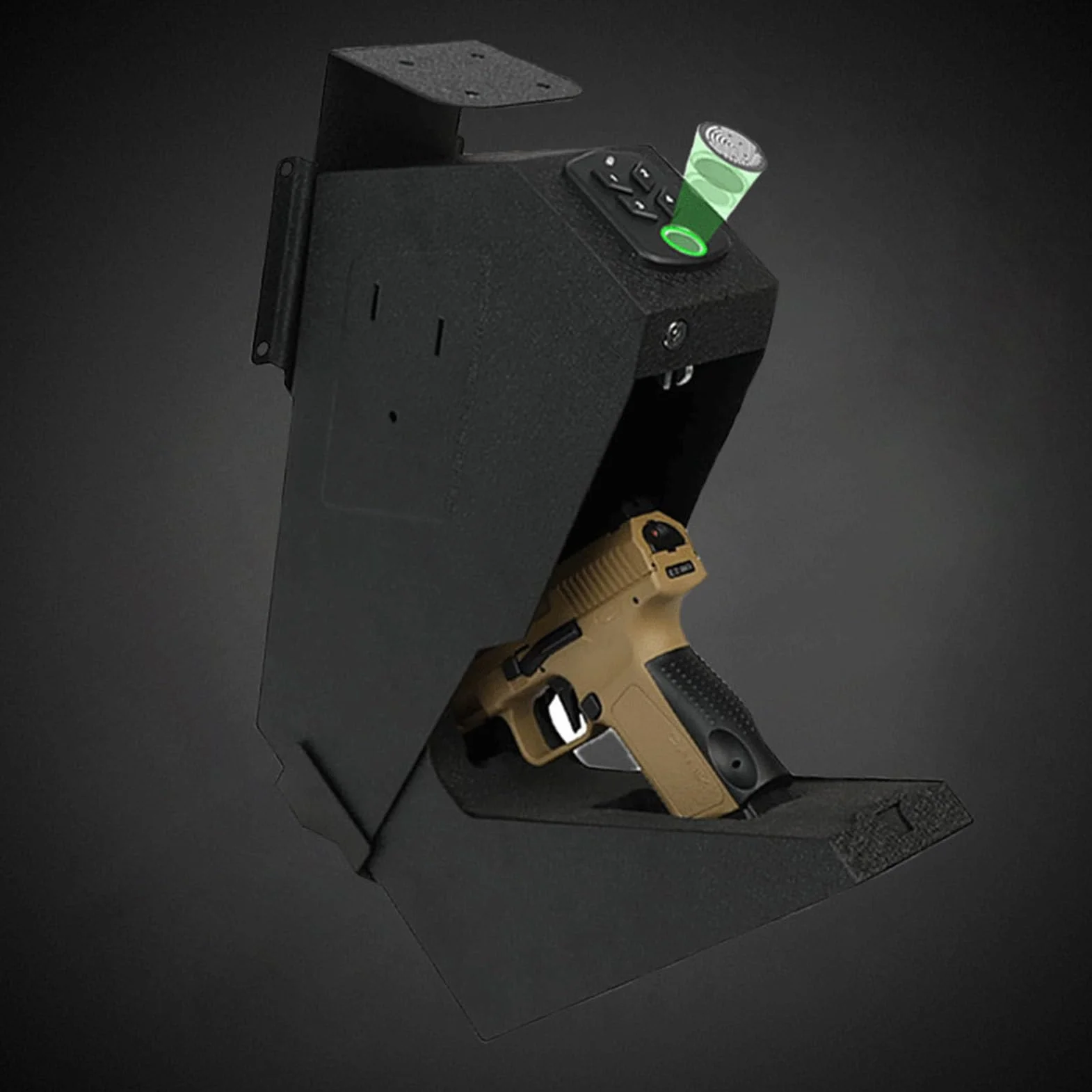 Caja Fuerte Biométrica para Armas con Huella Dactilar - Acceso Rápido, Desplegable para Pistolas