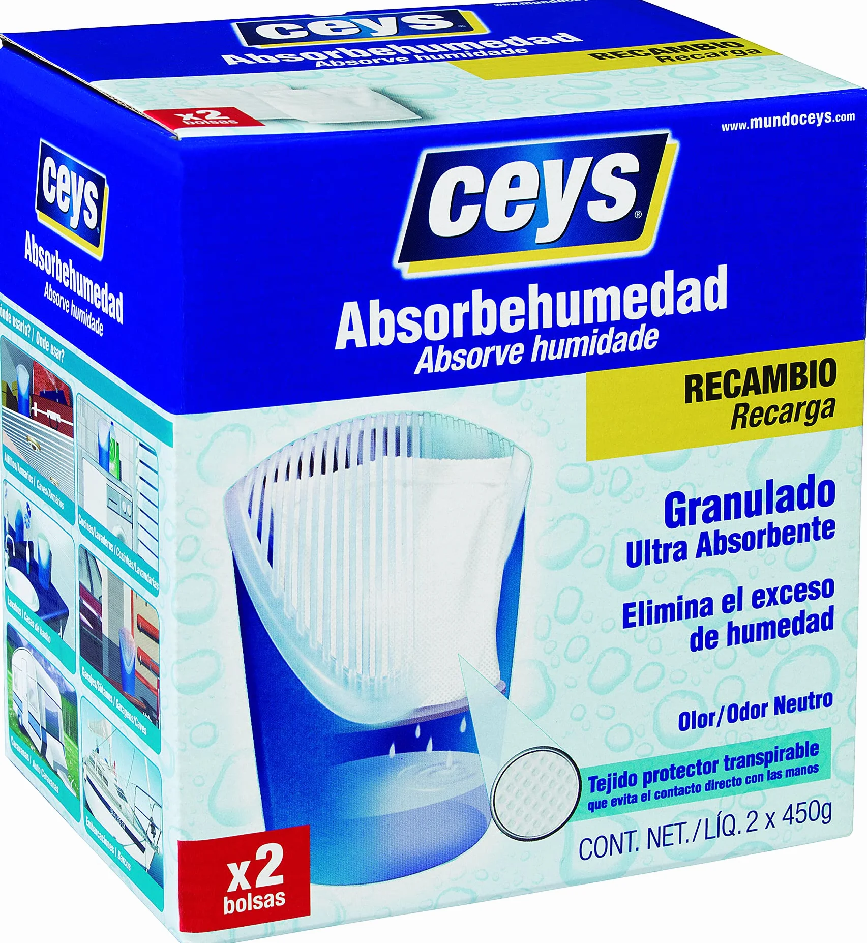 PASO Absorbehumedad Recarga Granulado Ultra Absorbente 450g