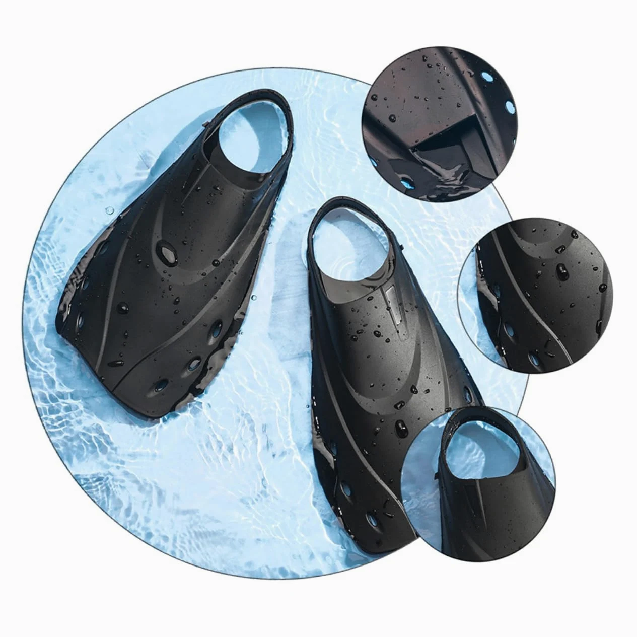 PRETYZOOM Aletas de Natación y Buceo Ajustables para Adultos, Material Ligero, Talla L, Cortas, para Entrenamiento y Snorkel, Diseño Ergonómico, Uso en Piscina y Mar