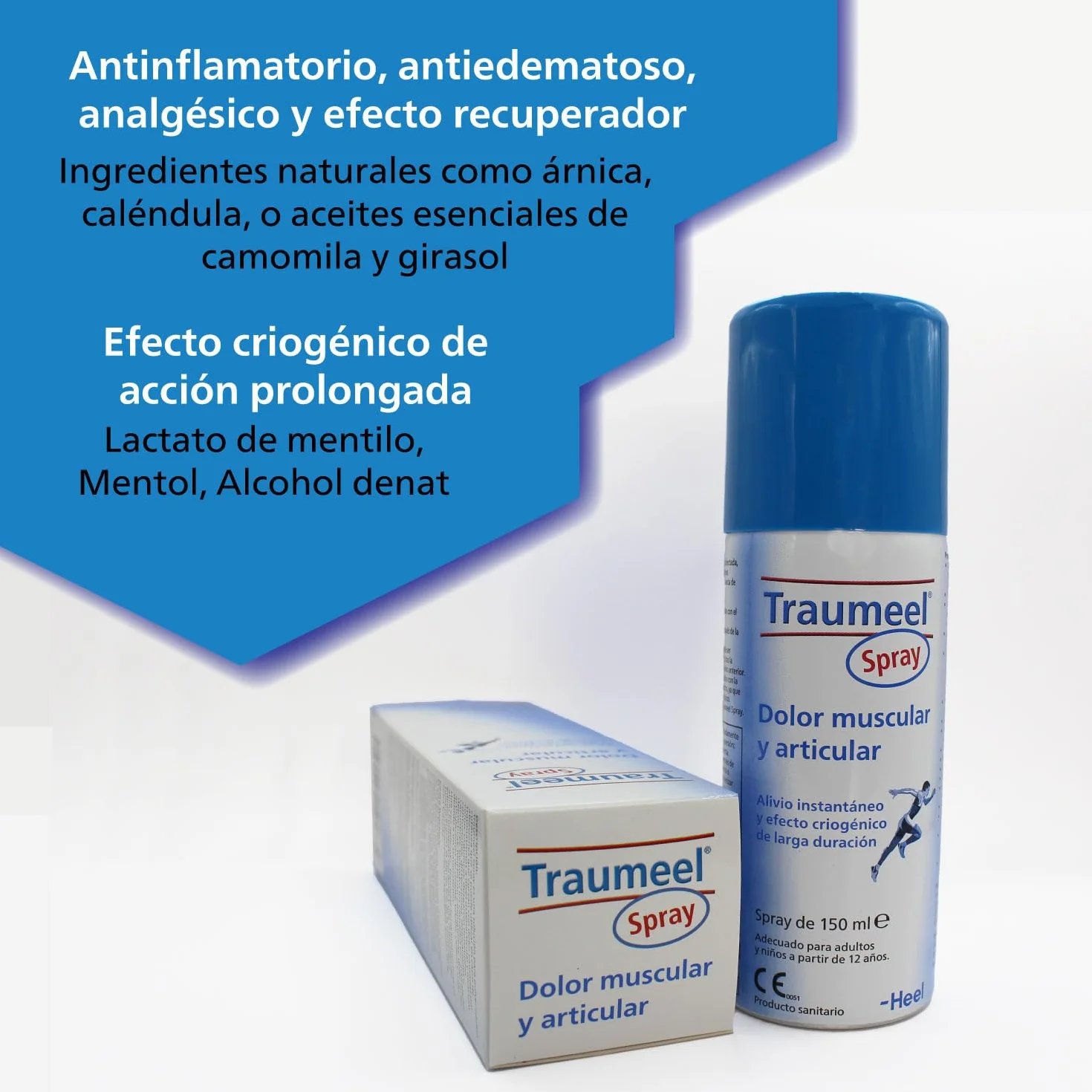 Traumeel Heel Spray Frío 150 ml para Golpes y Dolor Muscular