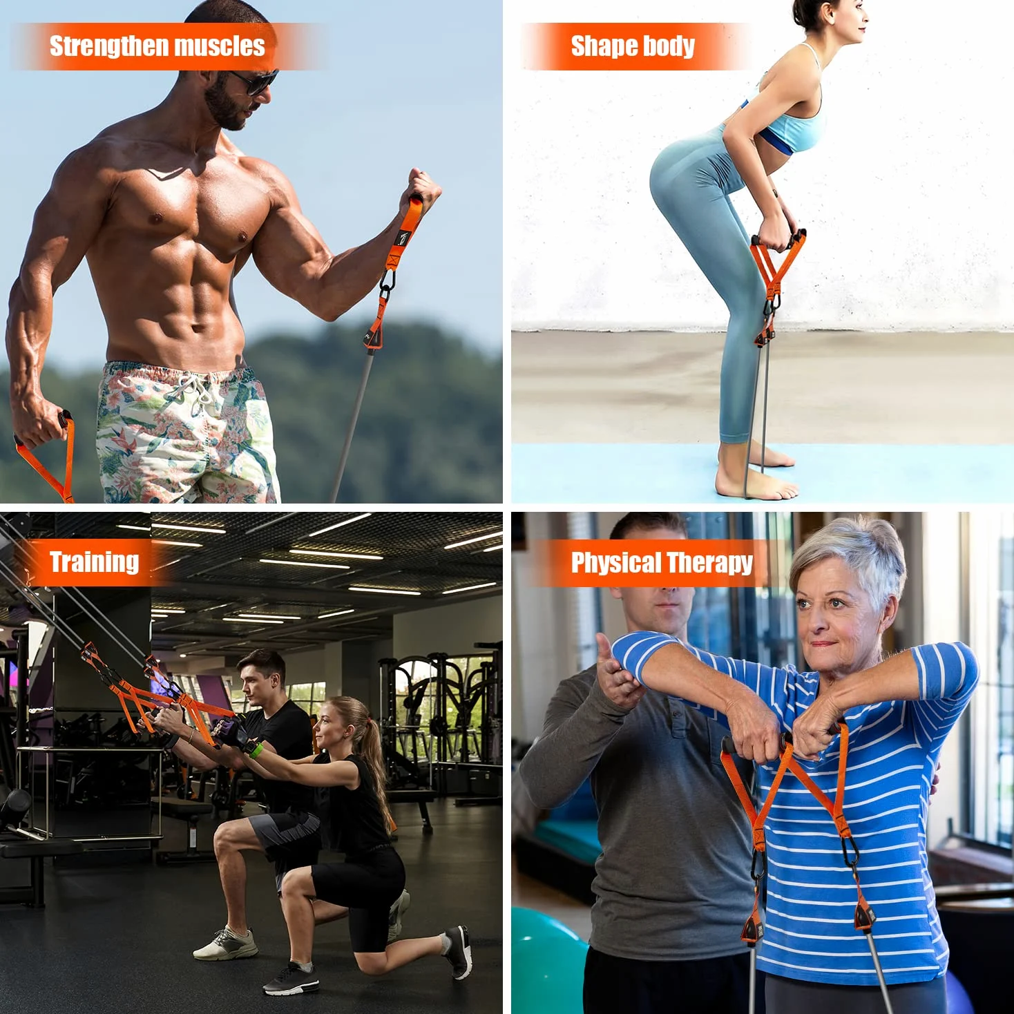 Bandas de resistencia, bandas de ejercicio pesadas con asas, bandas de fitness para entrenamiento, bandas de entrenamiento para hombres, juego de bandas de peso para entrenamiento muscular, fuerza,