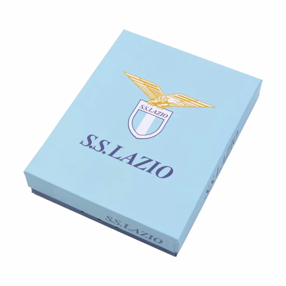 Cartera de Piel con Logotipo Estampado en Caliente, Producto Oficial SS LAZIO 173188, Negro, Cartera de Cuero