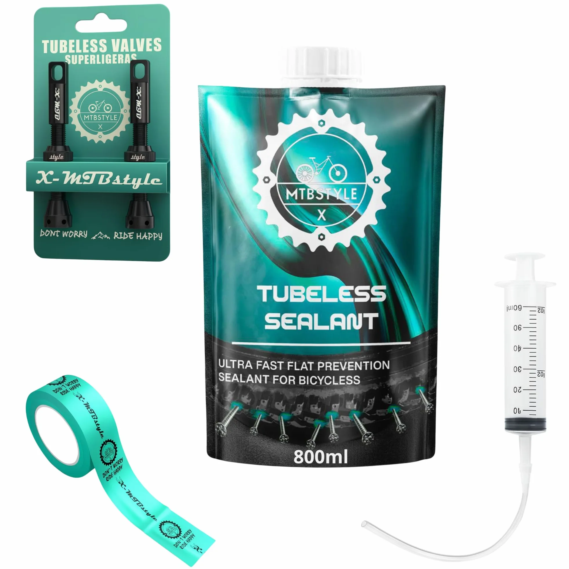 Líquido antipinchazos Bicicleta 800ml | Liquido tubeless MTB | repara pinchazos para Bici 29 27,5 26’ | Sellador de Neumáticos para Reparación Rueda | Sella hasta 6mm