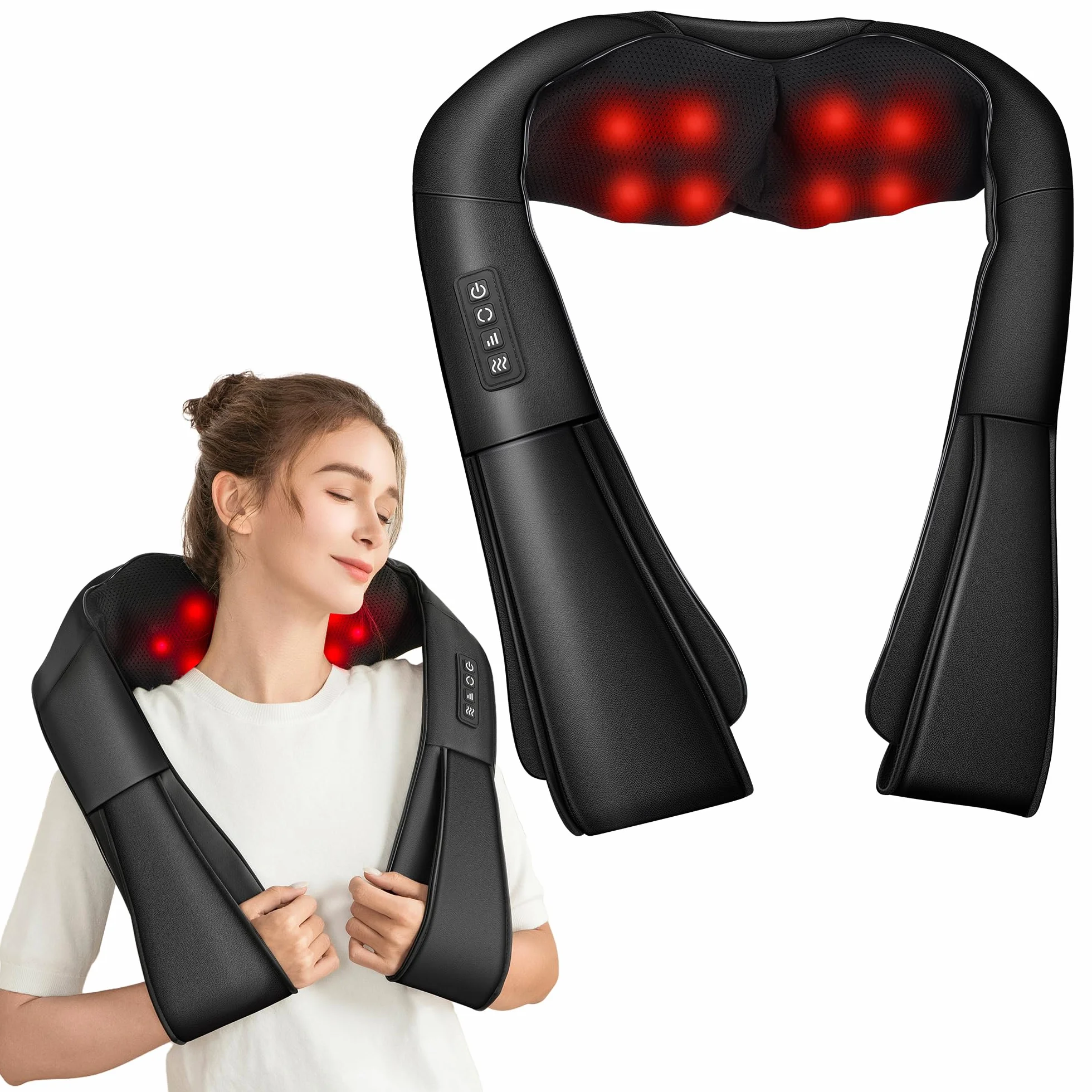 Masajeador Cervical y Espalda con Calor Relajante para Aliviar el Dolor Muscular