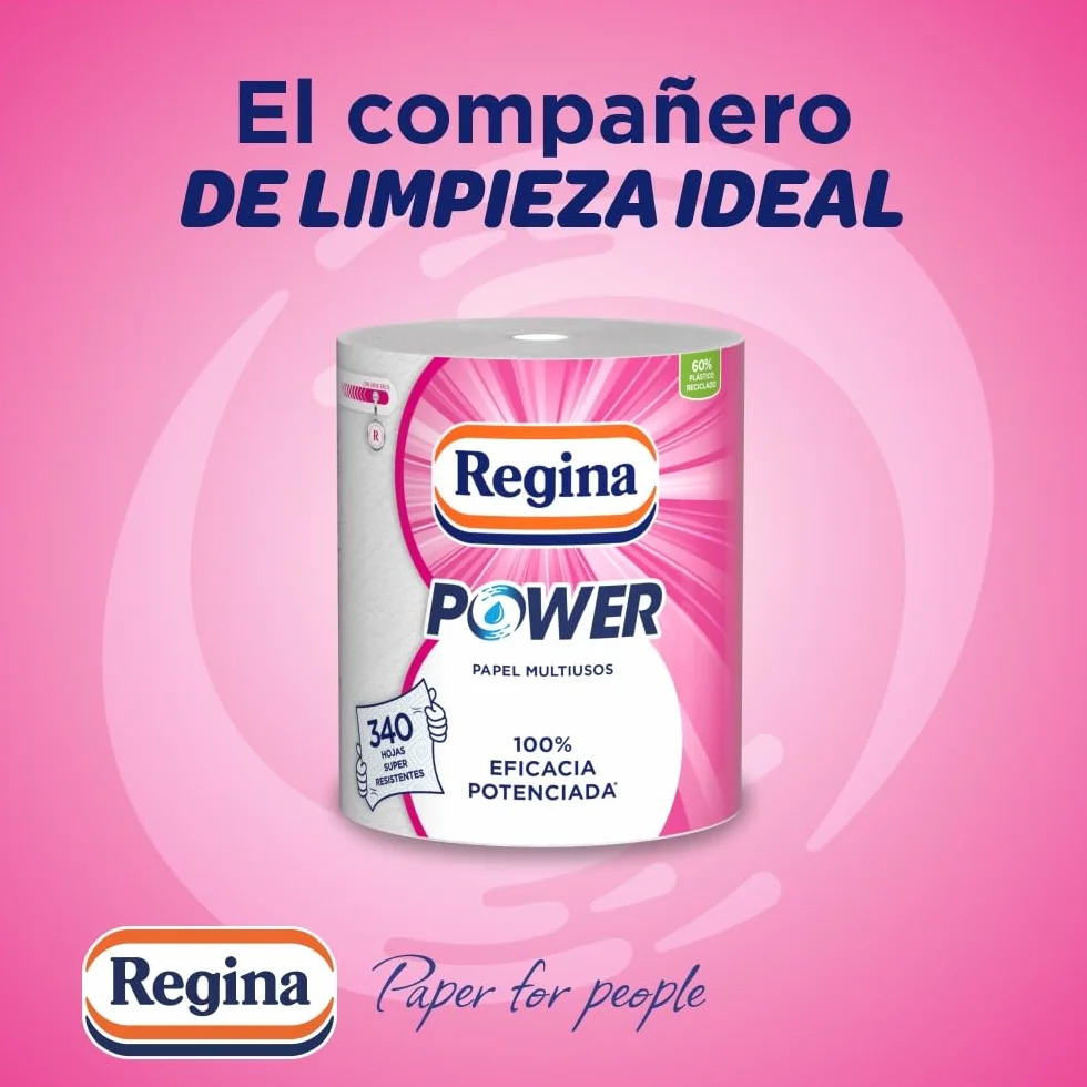Regina Power Papel de Cocina 1 Rollo 340 Hojas 2 Capas FSC