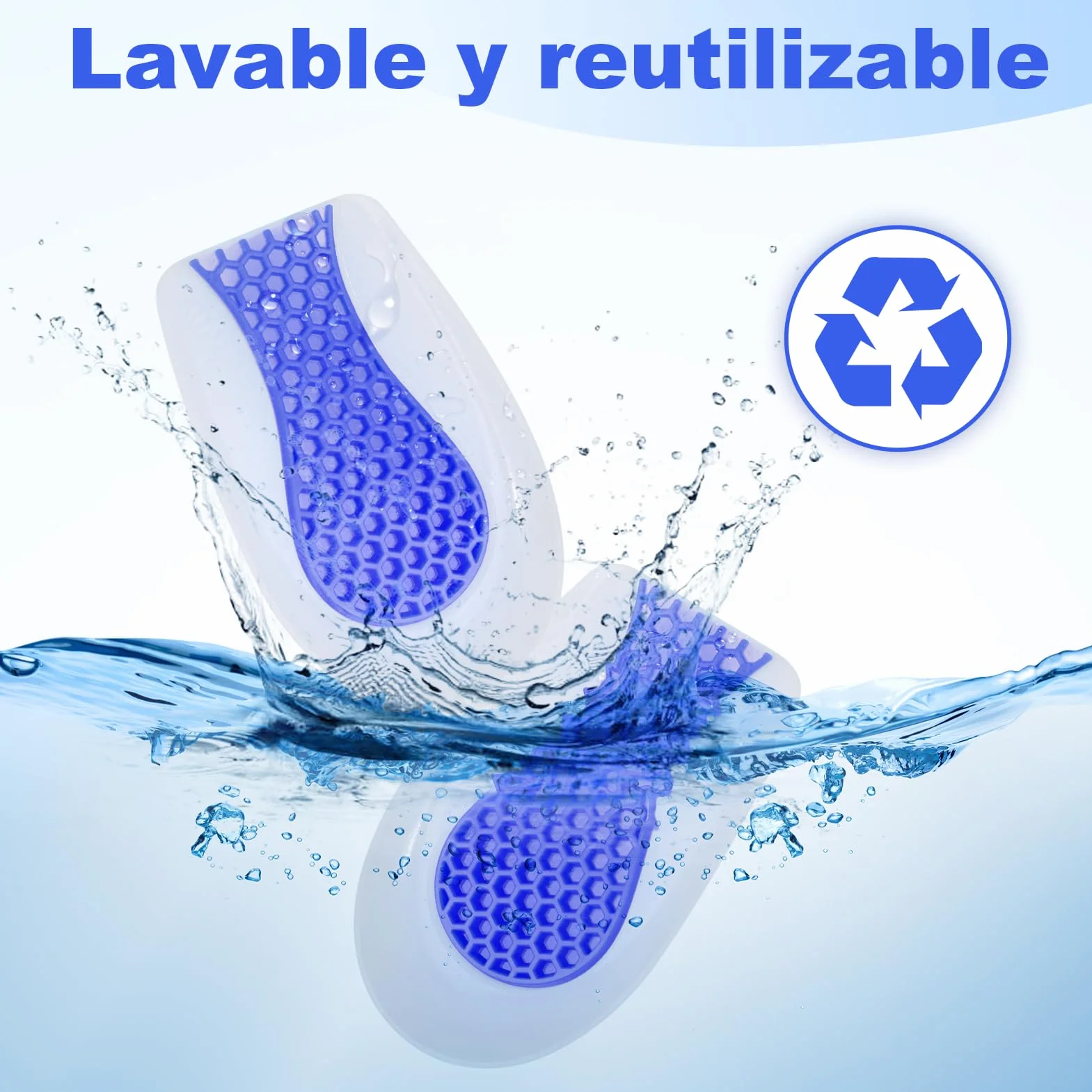 Taloneras de Gel de Silicona, Almohadillas para Talón, Soporte y Amortiguación, Transpirable (1 Par)