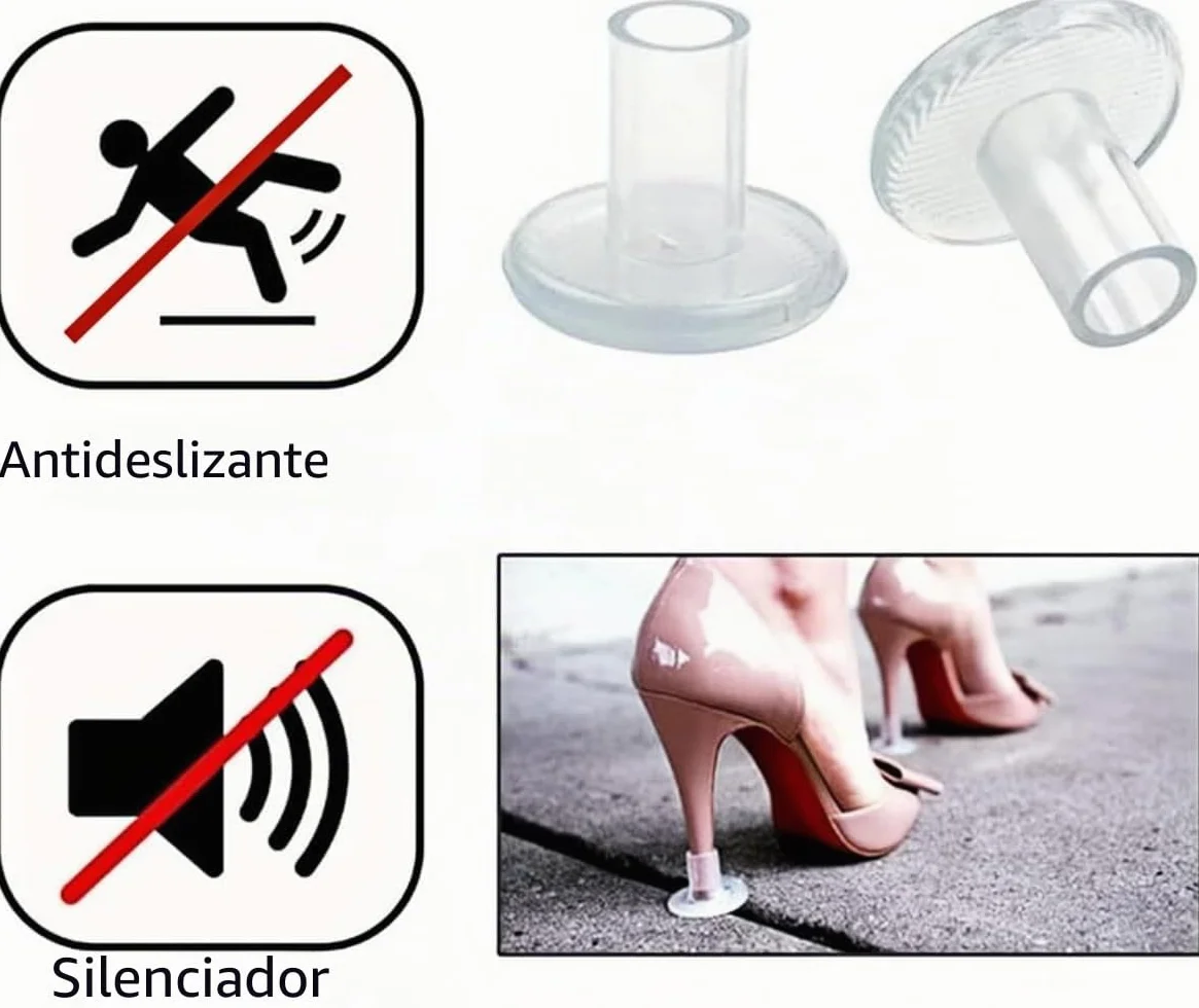 Protector De Tacón Alto Tapones Para El Talón Cubre Talón Zapatos De Mujer Blanco Tamaños XS S M L