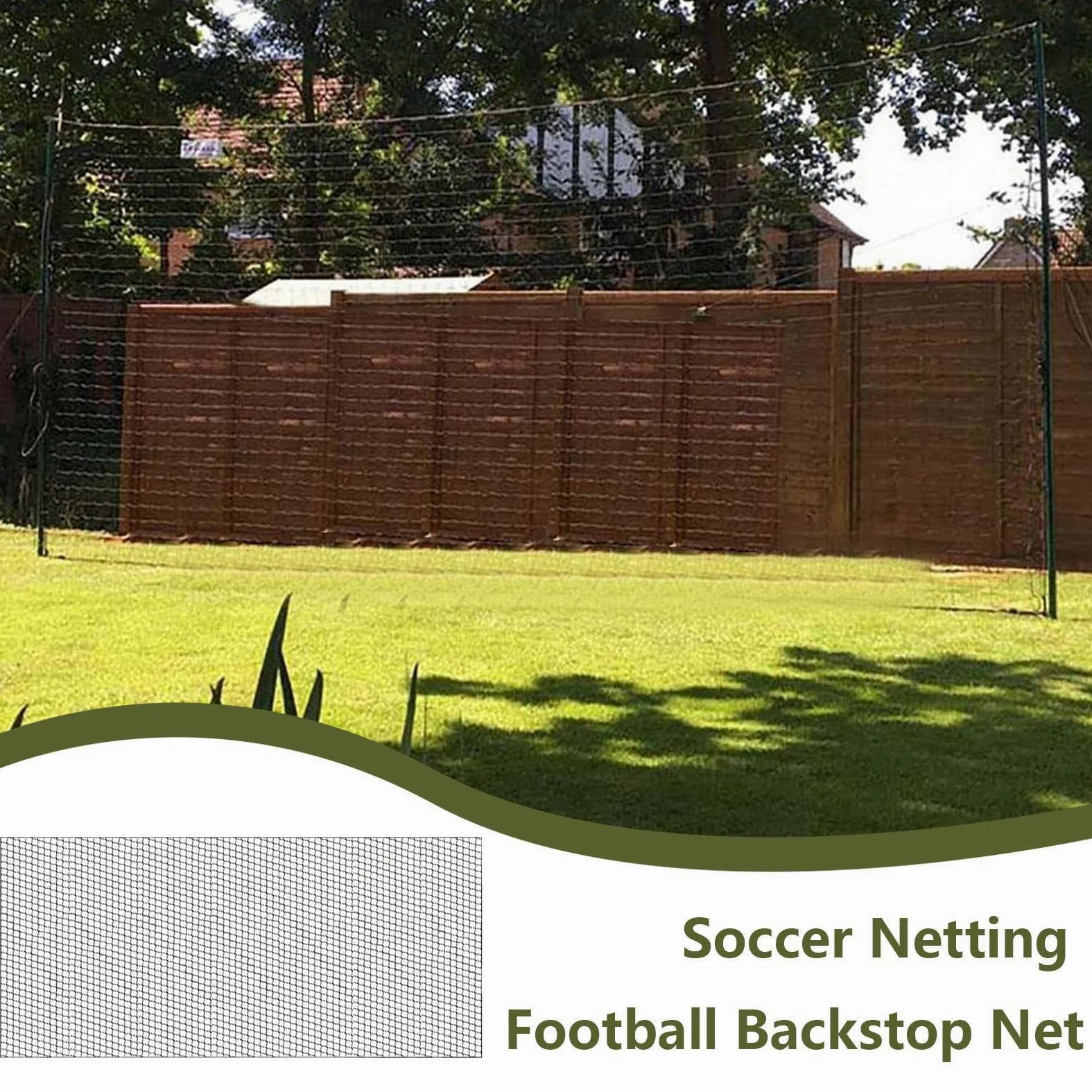 Ball Stop Net - Red de nailon para entrenamiento de fútbol, resistente a la intemperie, para jardín, garaje y entrenamiento de fútbol (6,4/8,8 metros)