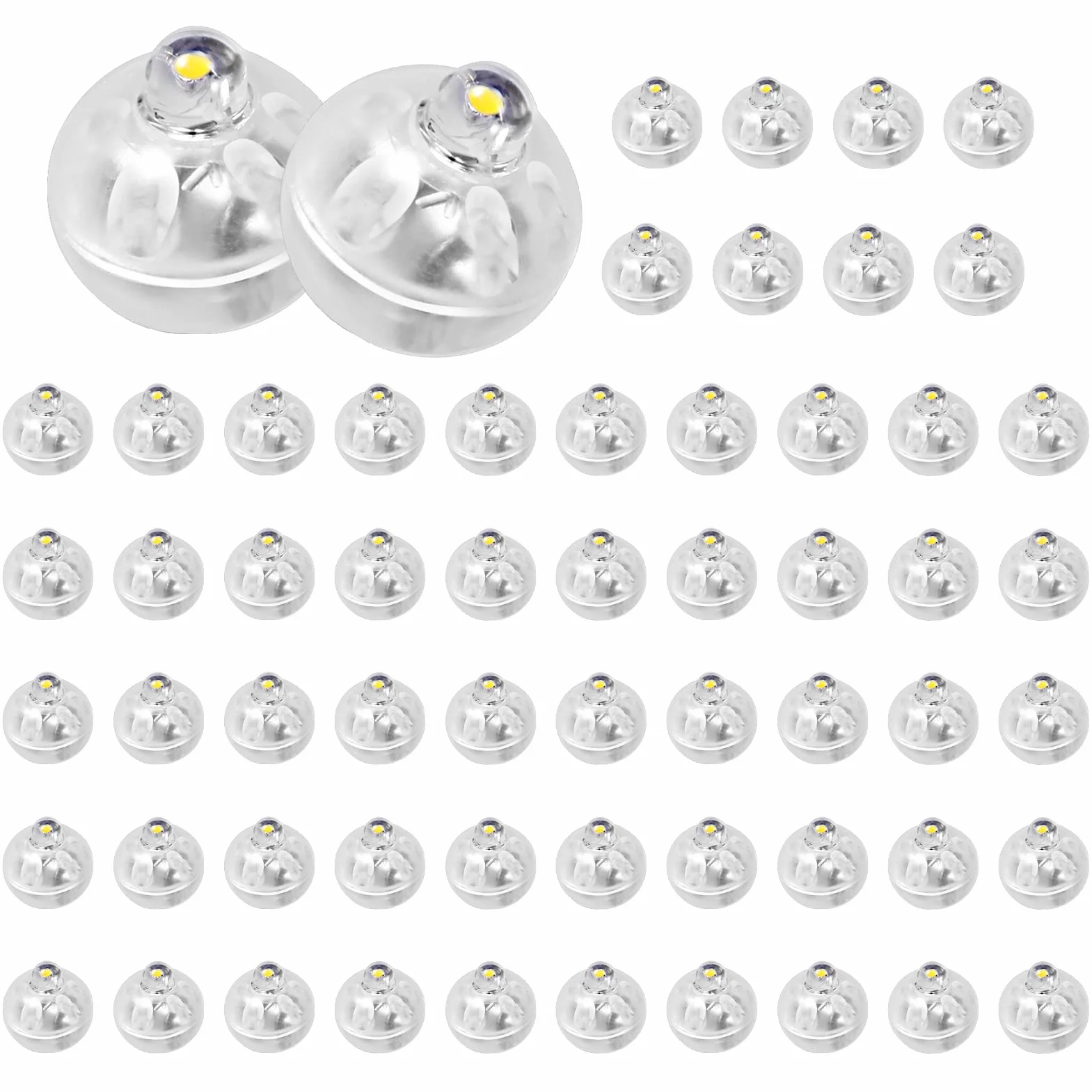 Yizhet Mini Luces de Globo LED 60x sin Parpadear para Globos Blanco Cálido