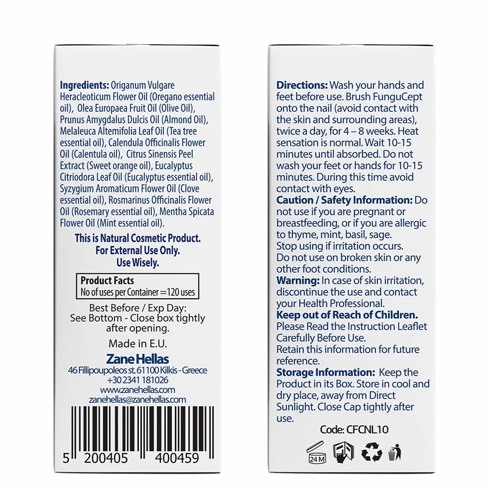 Zane Hellas FunguCept Nail Solución Antimicótica para Uñas 0.33 oz 10 ml