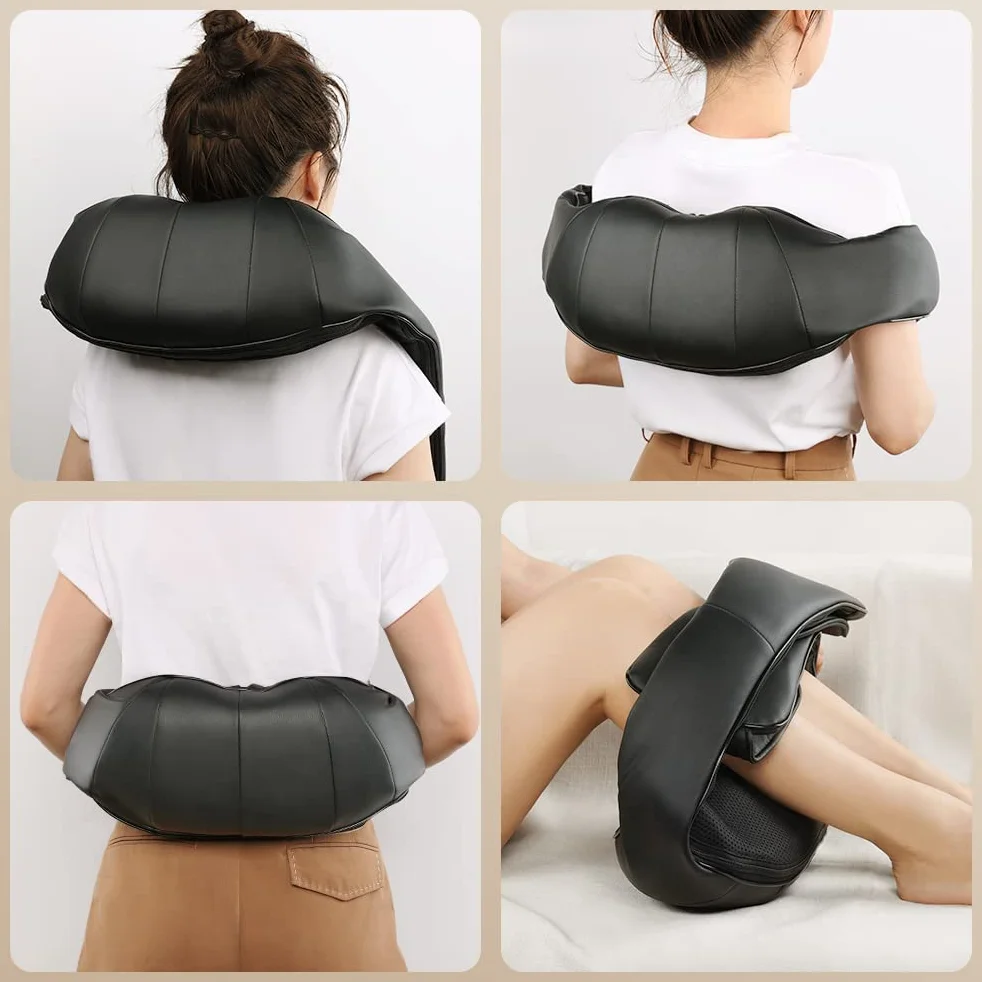 Masajeador de Cuello y Hombros con Calor 4D Shiatsu Cervical y Espalda Intensidad Ajustable